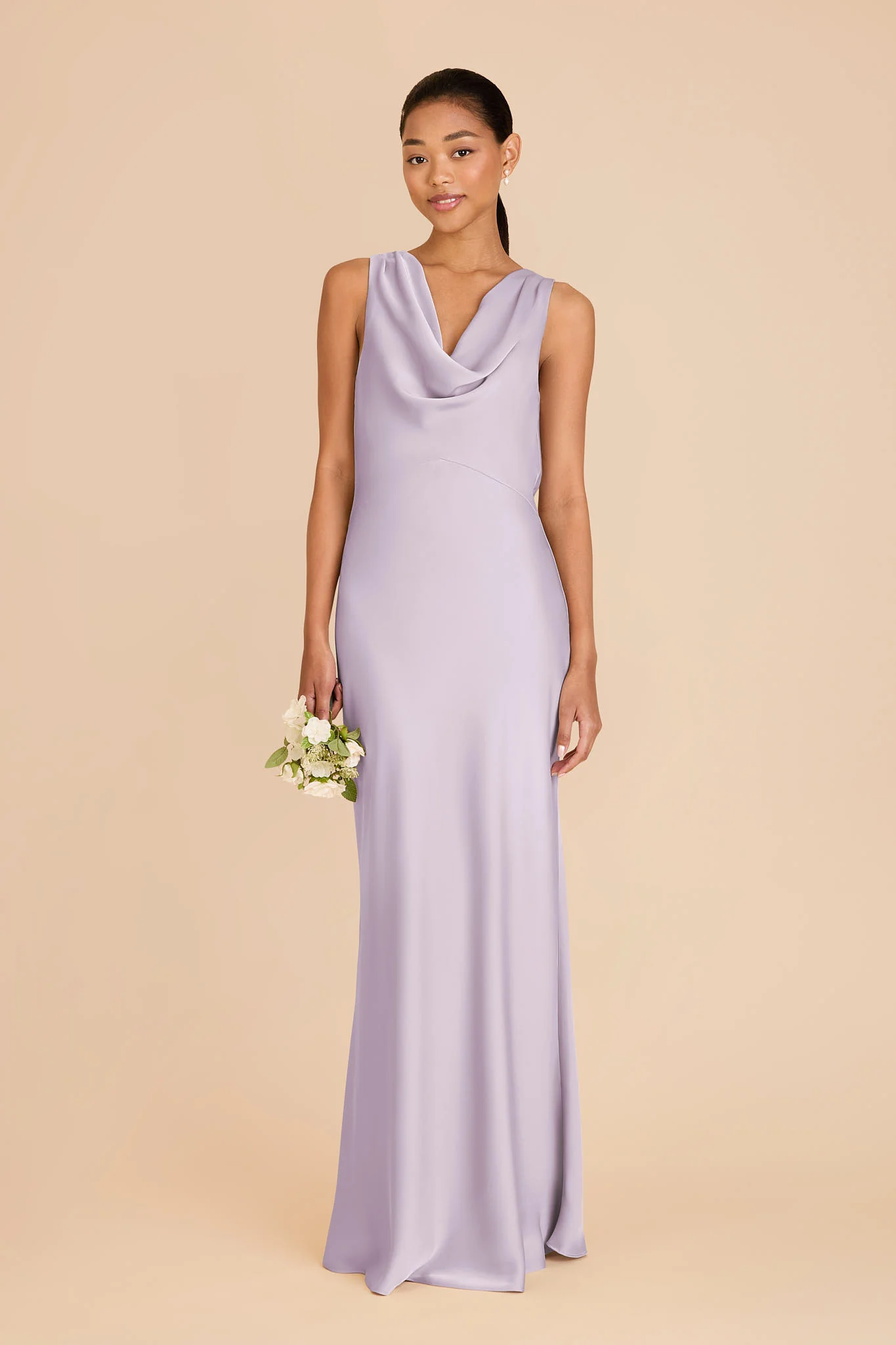 Bonnie Matte Satin Dress - Dusty Lilac - Image 3