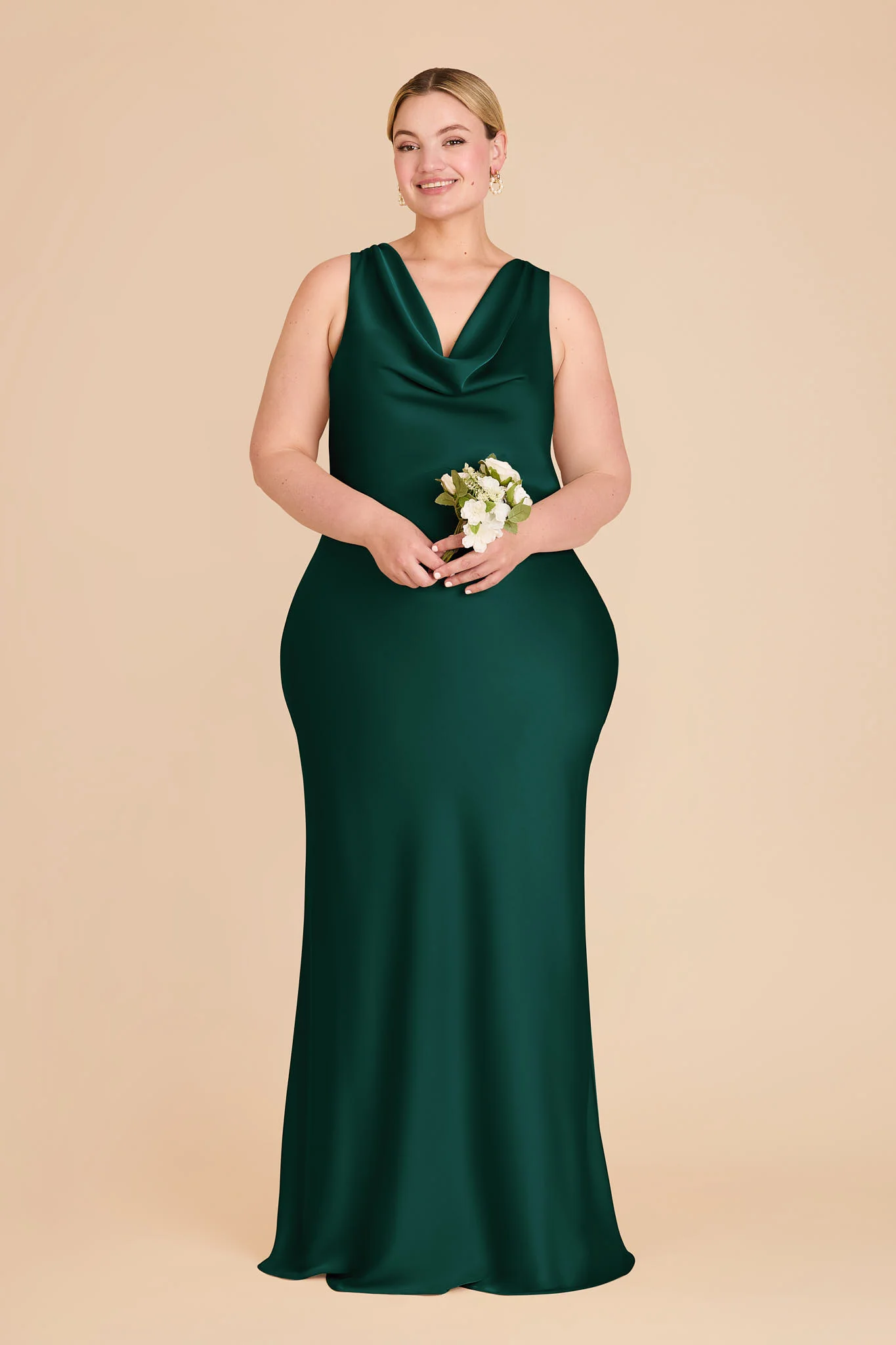 Bonnie Matte Satin Dress - Emerald - Image 2
