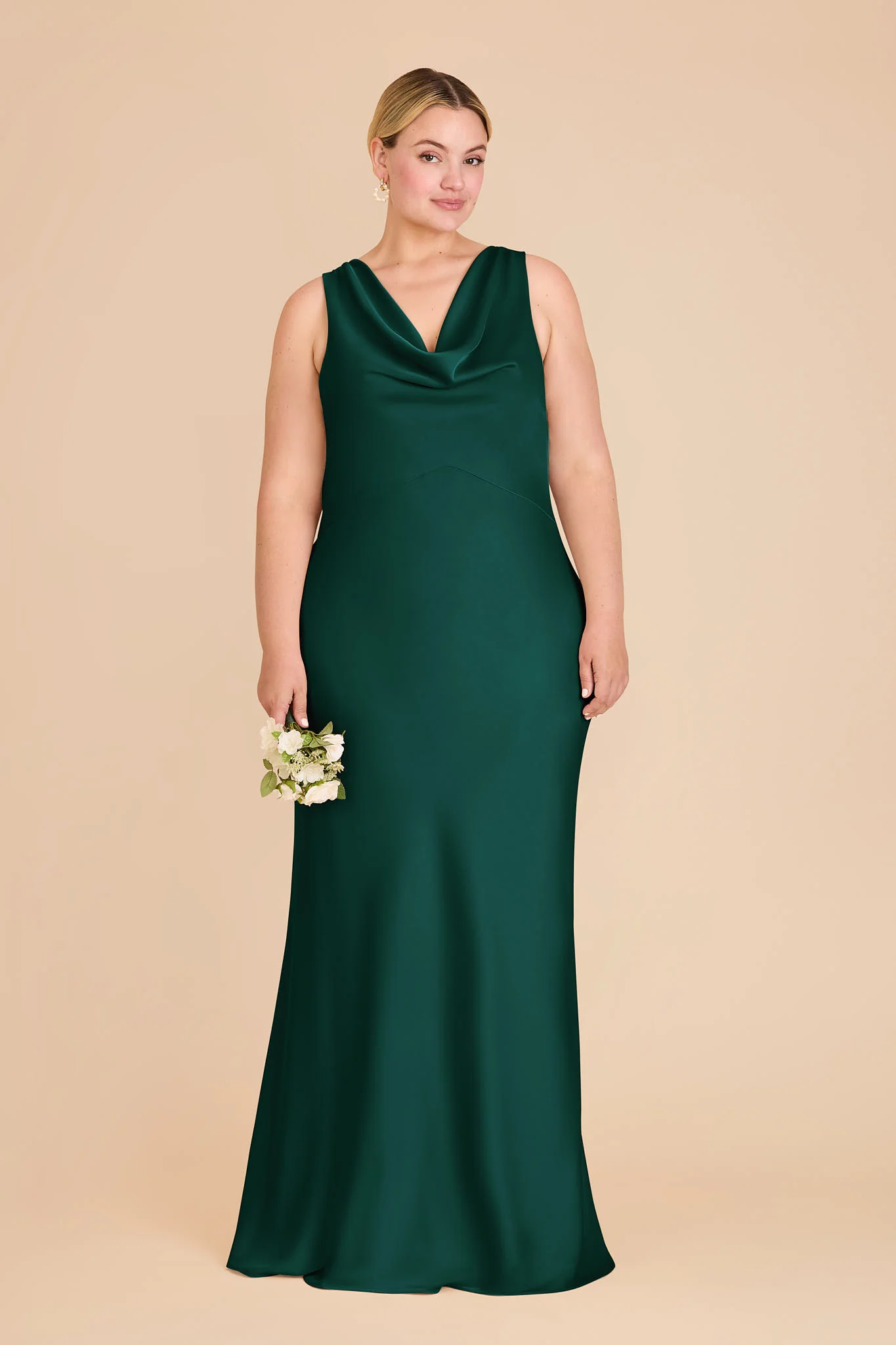 Bonnie Matte Satin Dress - Emerald - Image 7