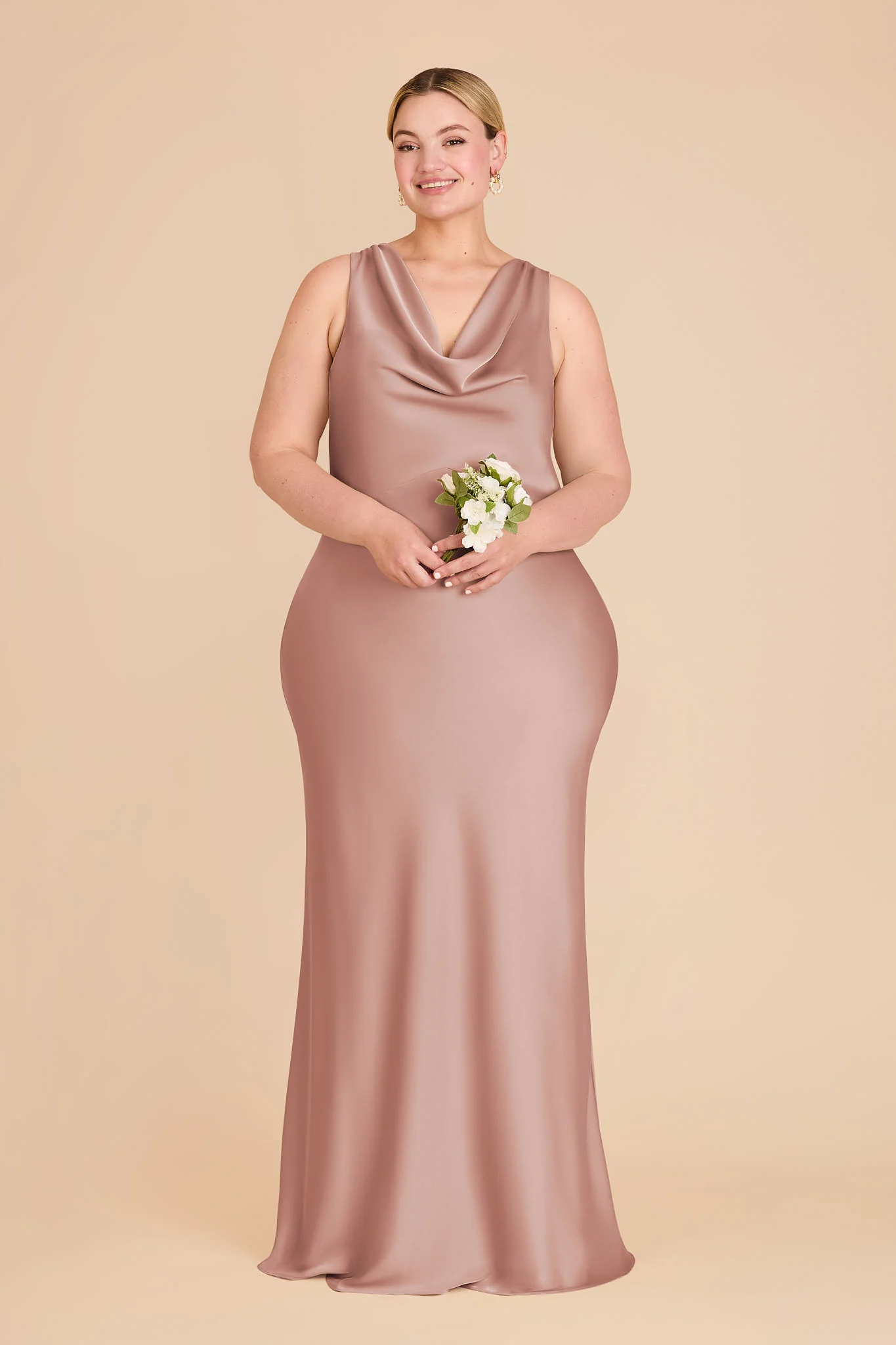 Bonnie Matte Satin Dress - English Rose - Image 2