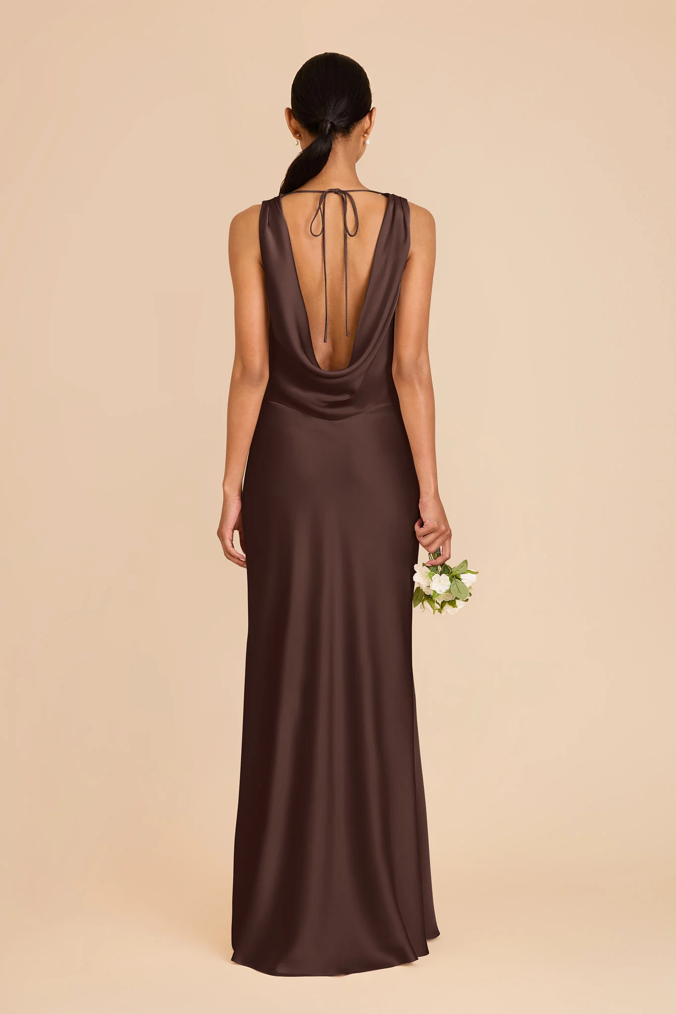 Bonnie Matte Satin Dress - Espresso - Image 5