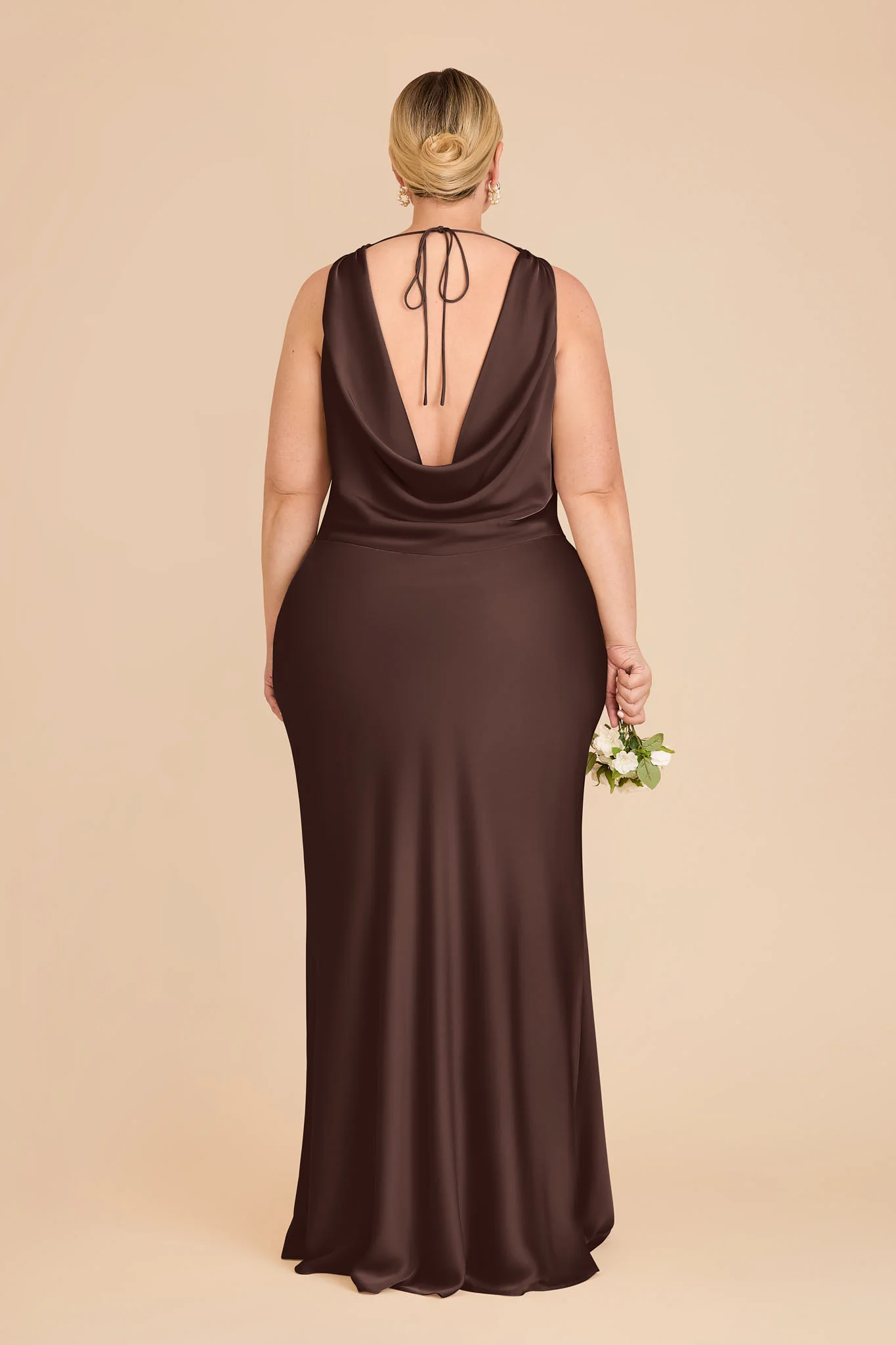 Bonnie Matte Satin Dress - Espresso - Image 7
