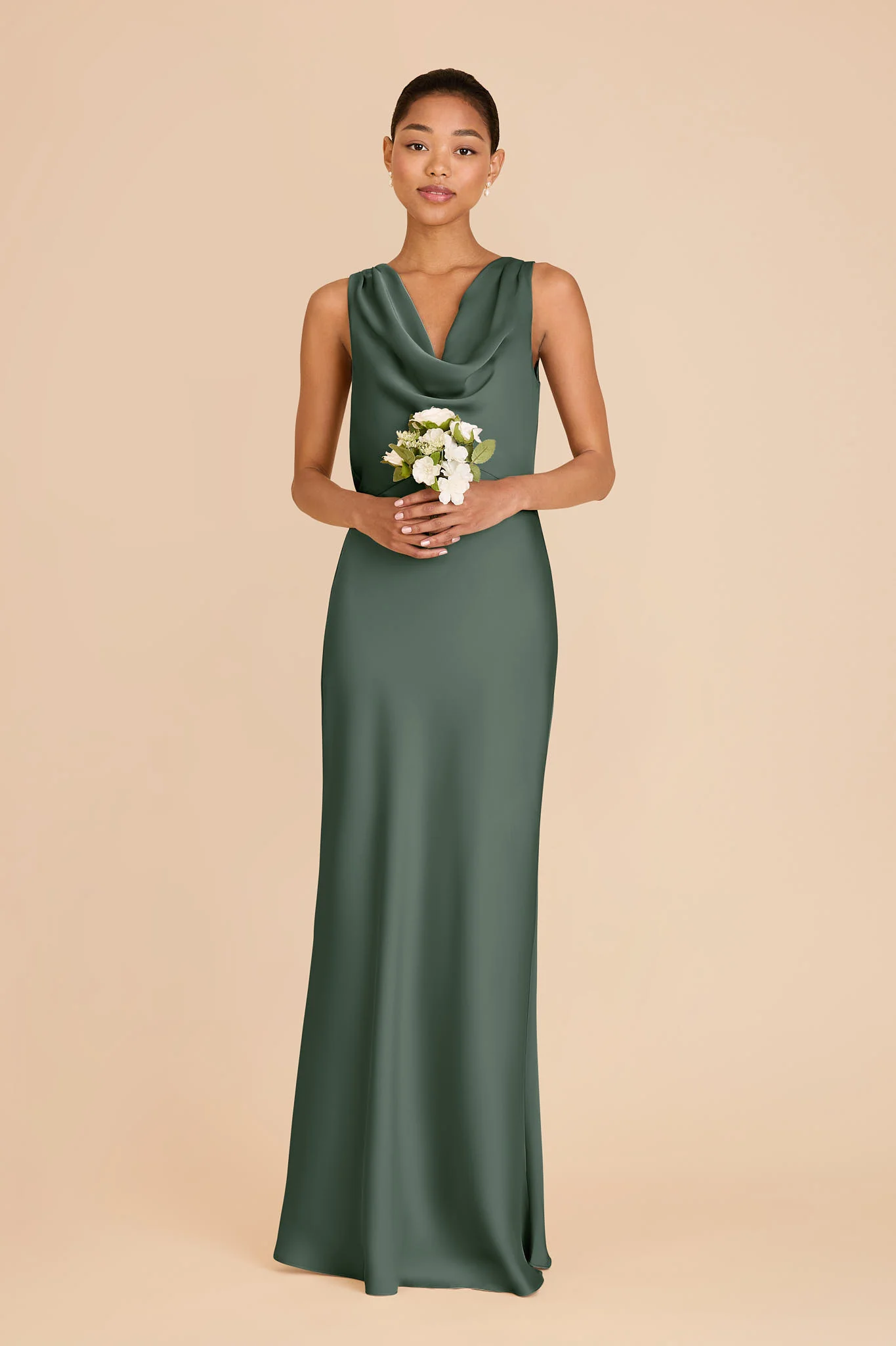 Bonnie Matte Satin Dress - Eucalyptus