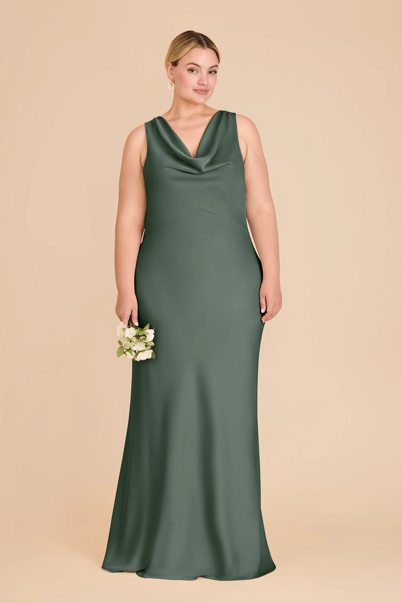 Bonnie Matte Satin Dress - Eucalyptus - Image 2