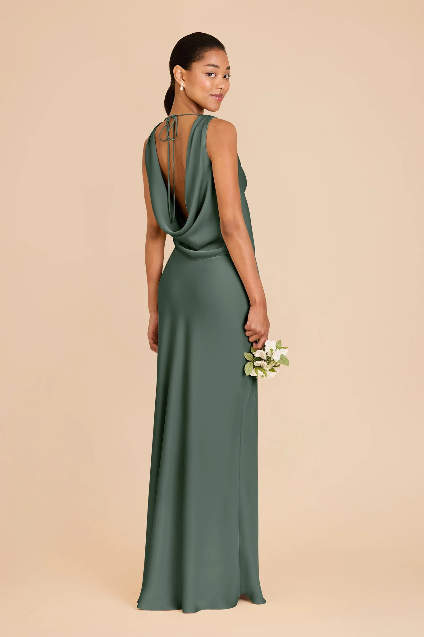 Bonnie Matte Satin Dress - Eucalyptus - Image 4