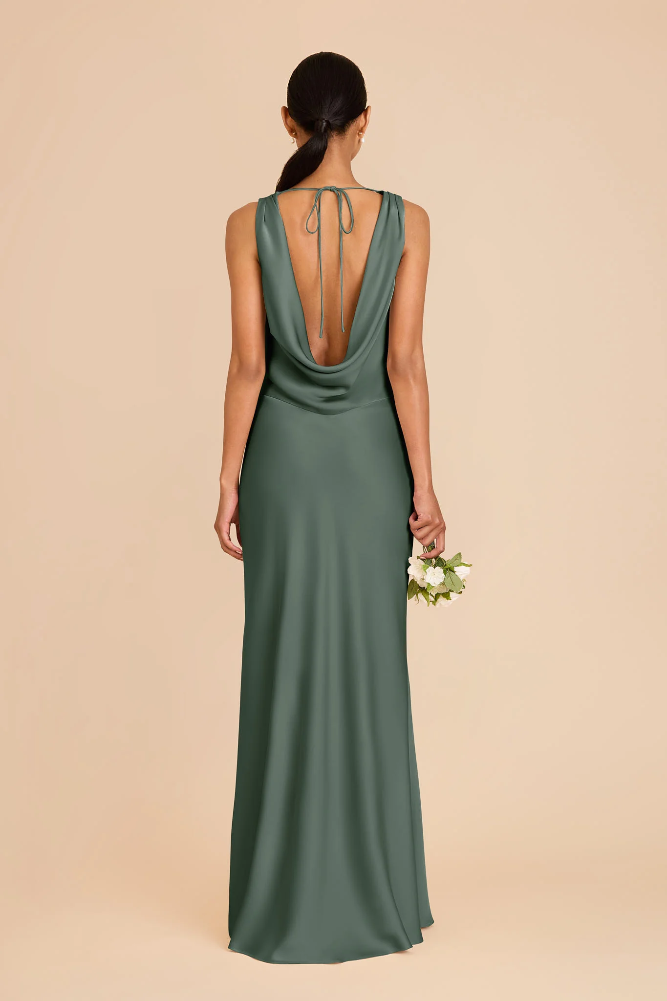 Bonnie Matte Satin Dress - Eucalyptus - Image 5
