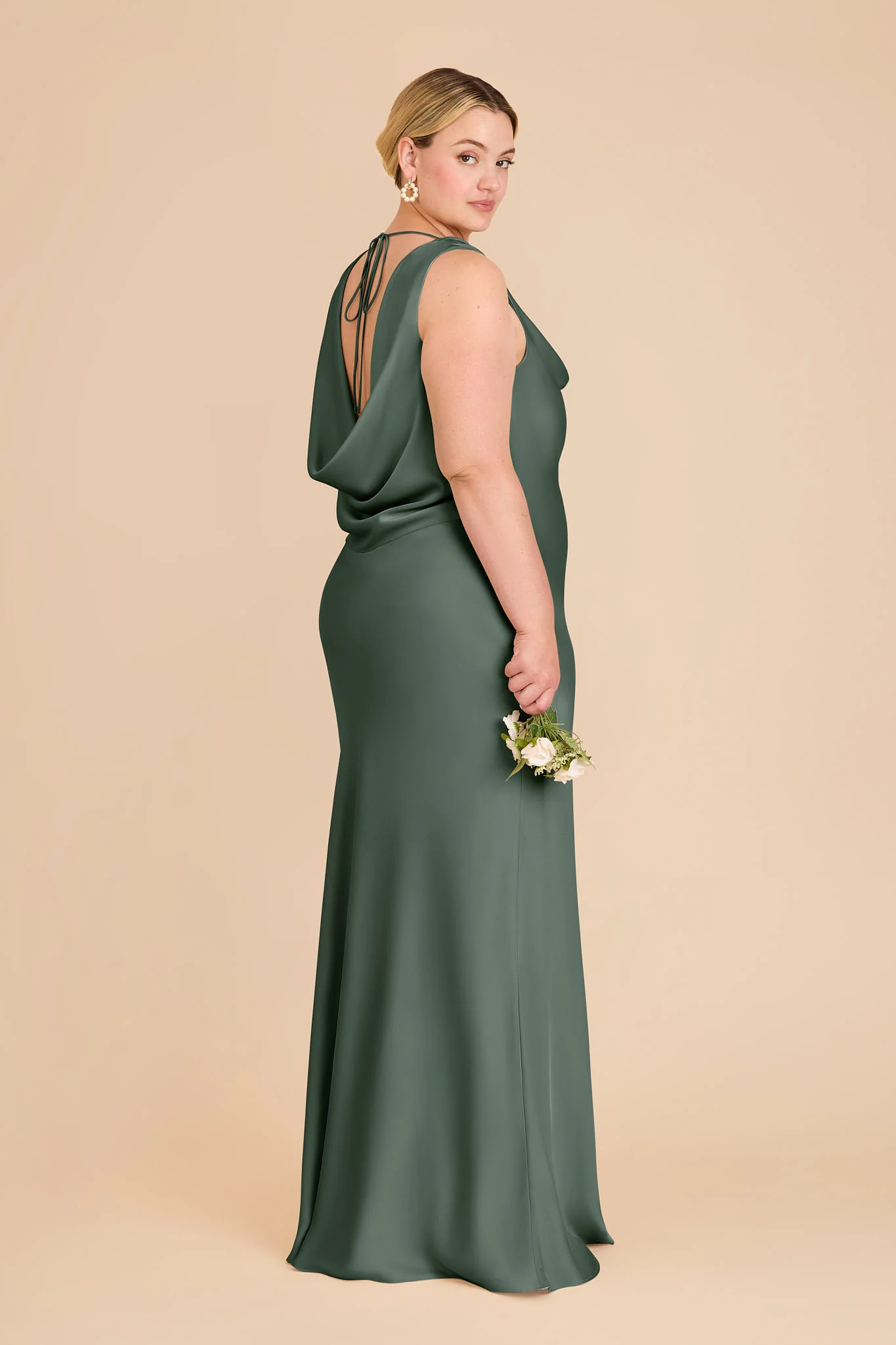 Bonnie Matte Satin Dress - Eucalyptus - Image 6