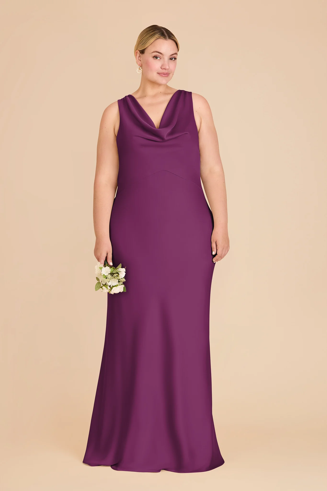 Bonnie Matte Satin Dress - Fig - Image 2