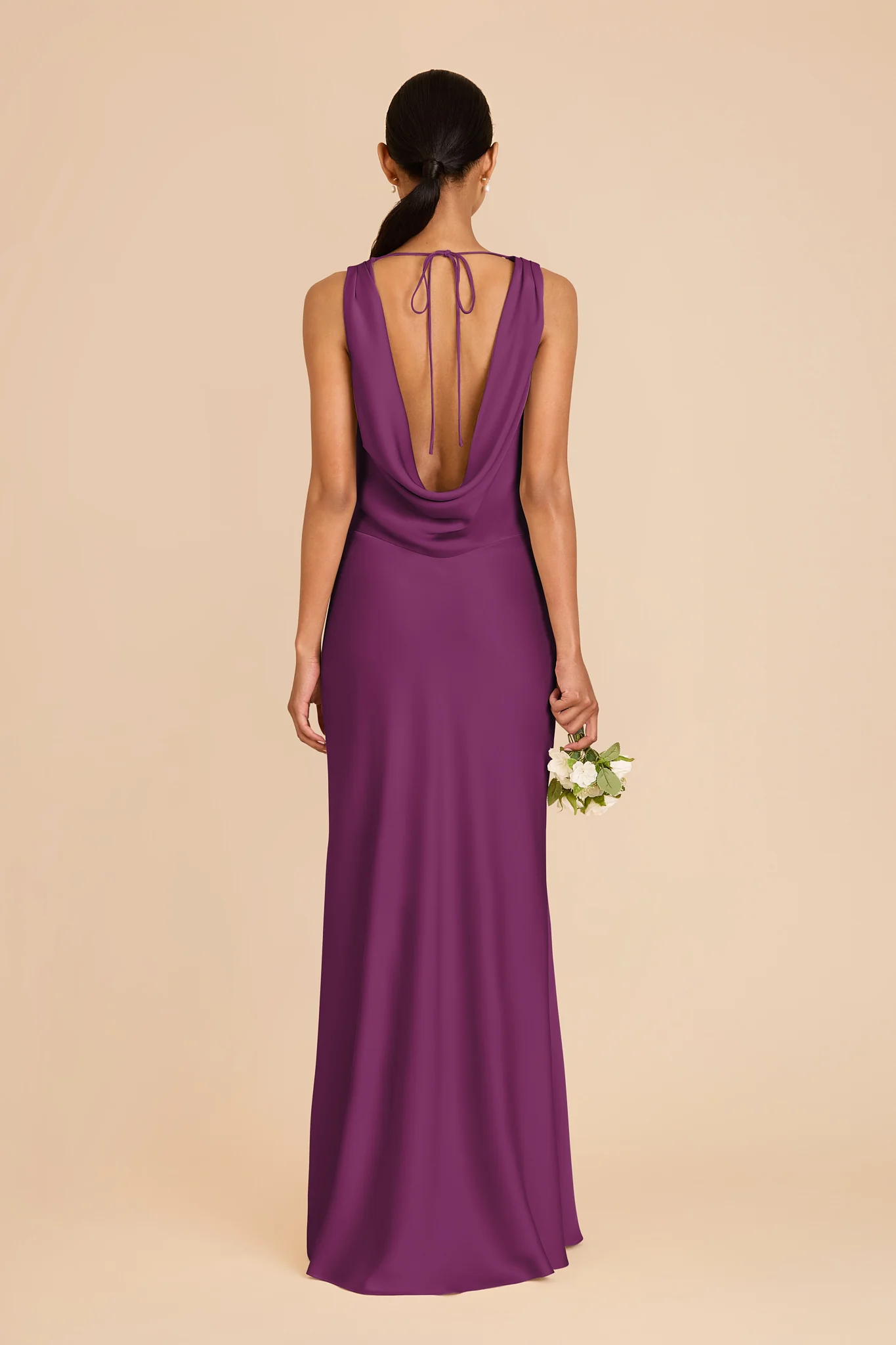 Bonnie Matte Satin Dress - Fig - Image 5