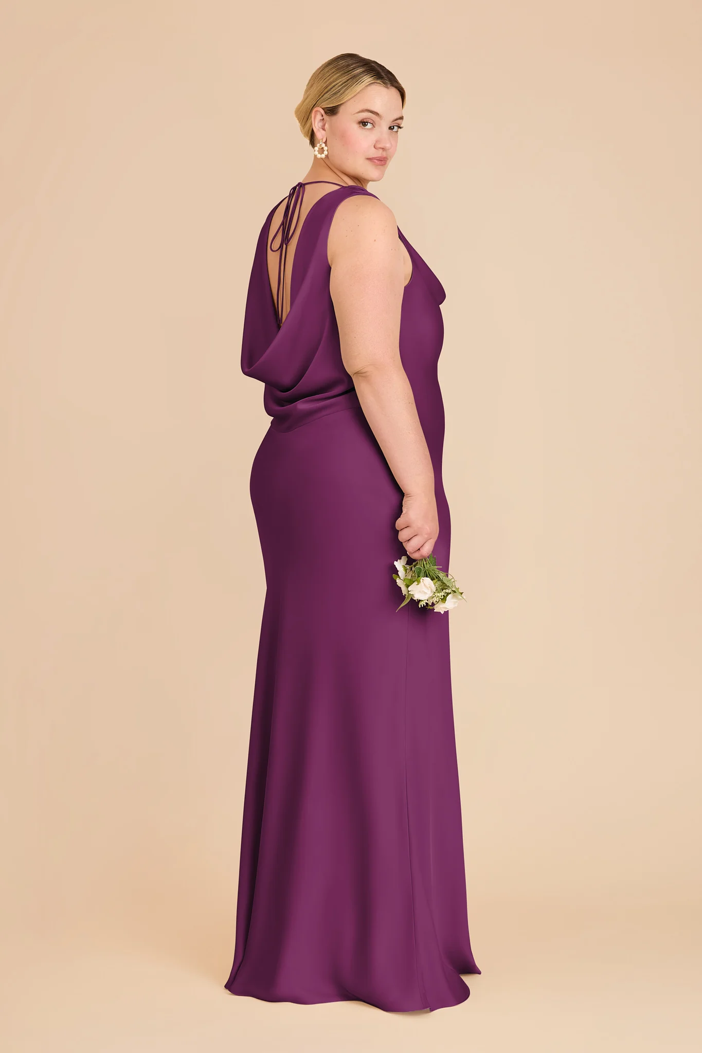 Bonnie Matte Satin Dress - Fig - Image 6