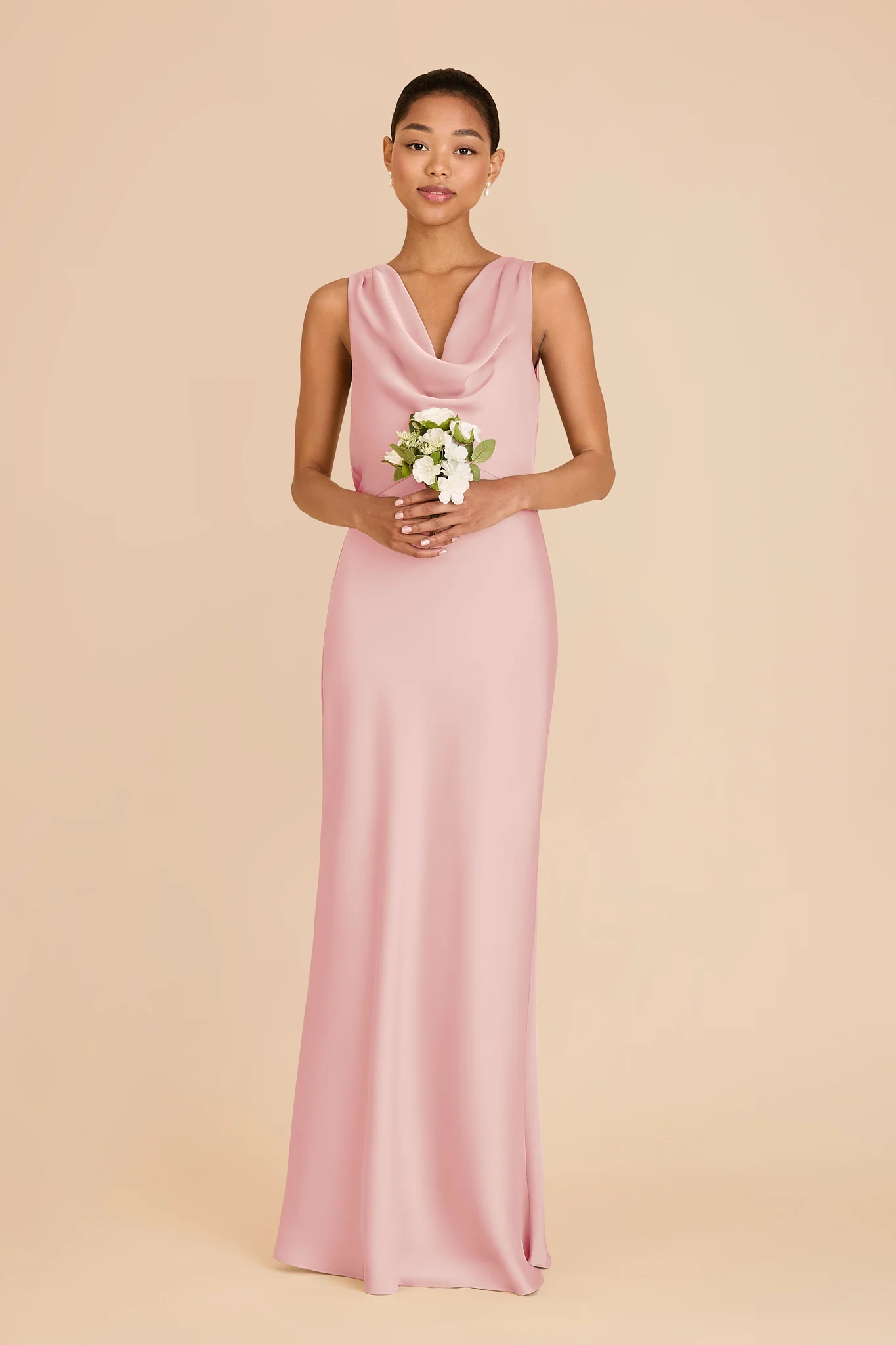 Bonnie Matte Satin Dress - Fondant Pink - Image 3