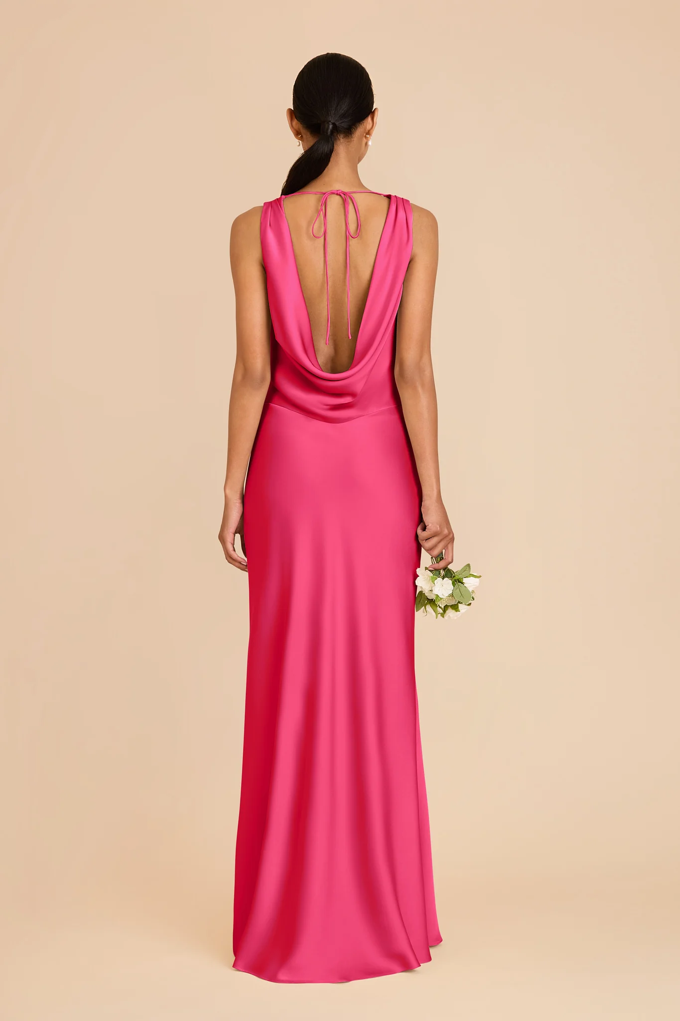Bonnie Matte Satin Dress - Fuchsia - Image 5