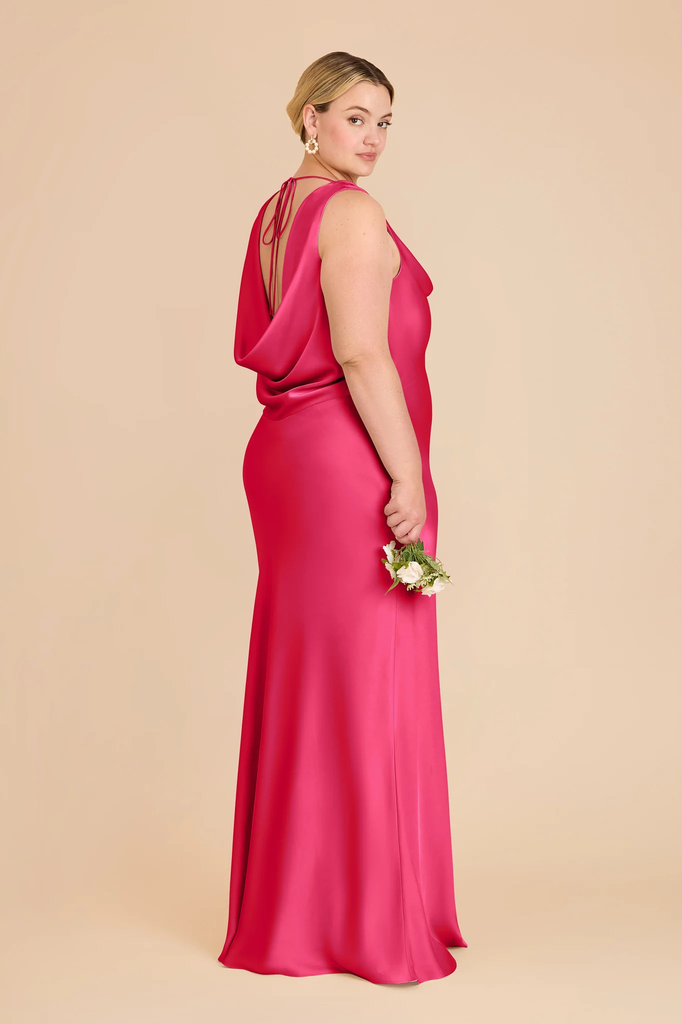 Bonnie Matte Satin Dress - Fuchsia - Image 6