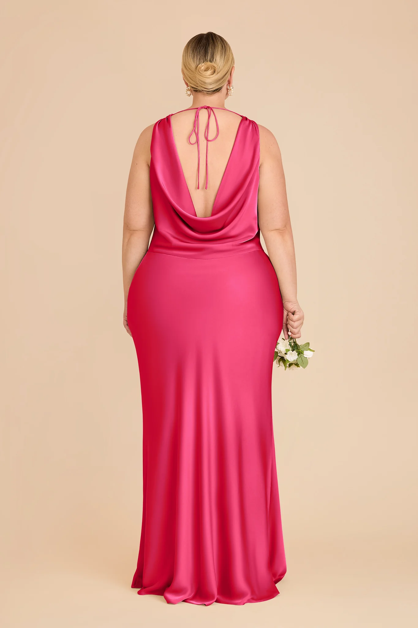 Bonnie Matte Satin Dress - Fuchsia - Image 7
