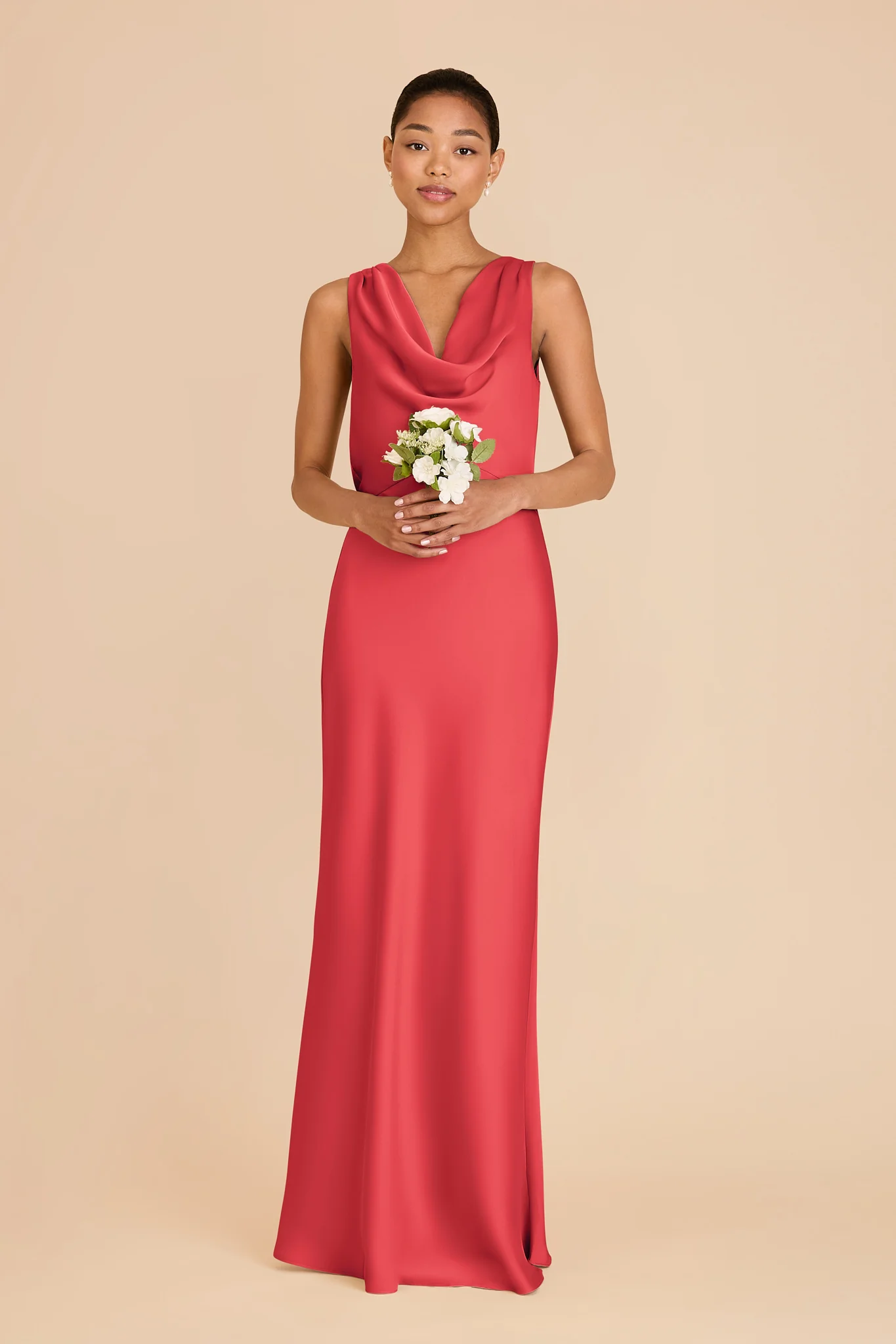 Bonnie Matte Satin Dress - Guava - Image 3