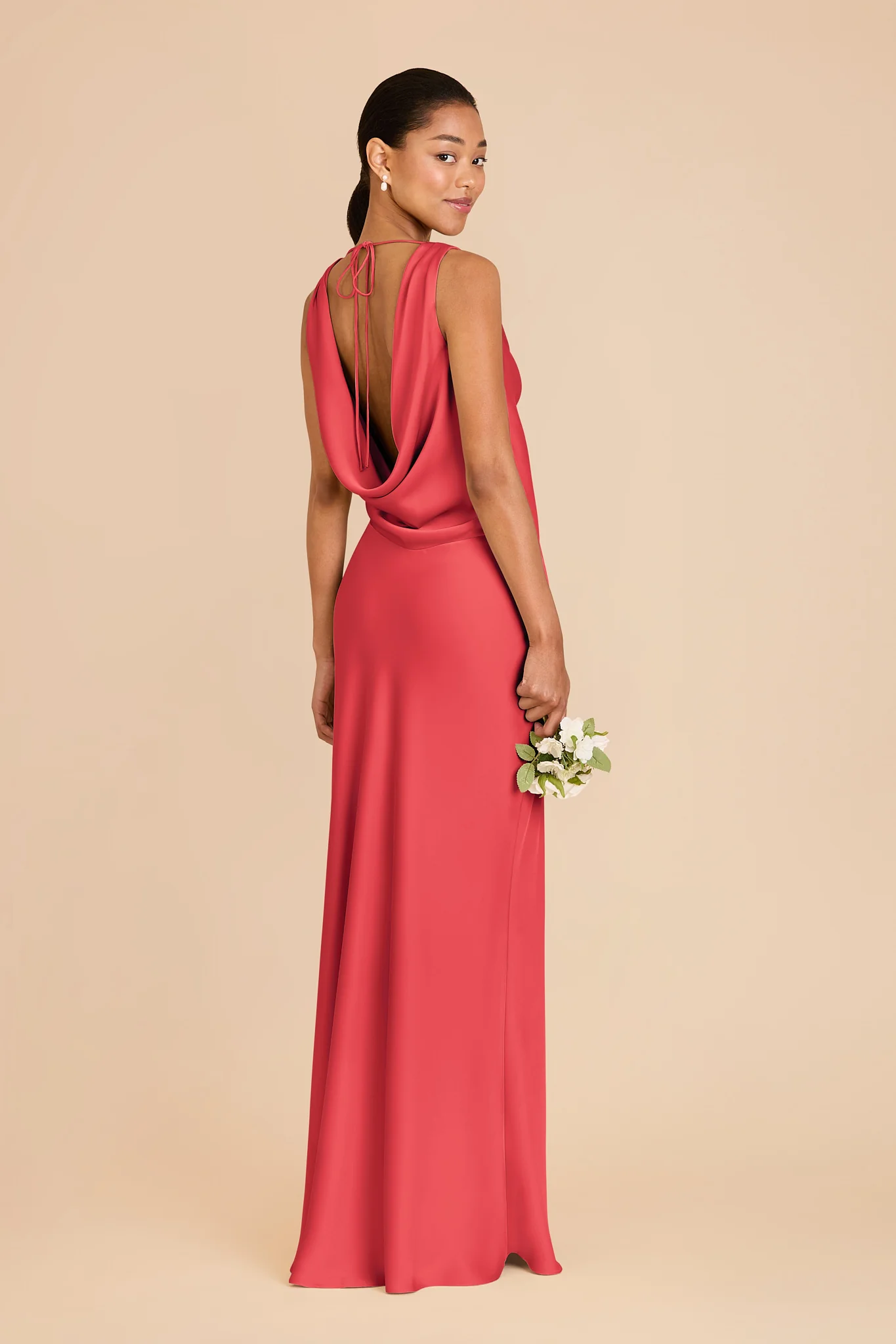 Bonnie Matte Satin Dress - Guava - Image 4