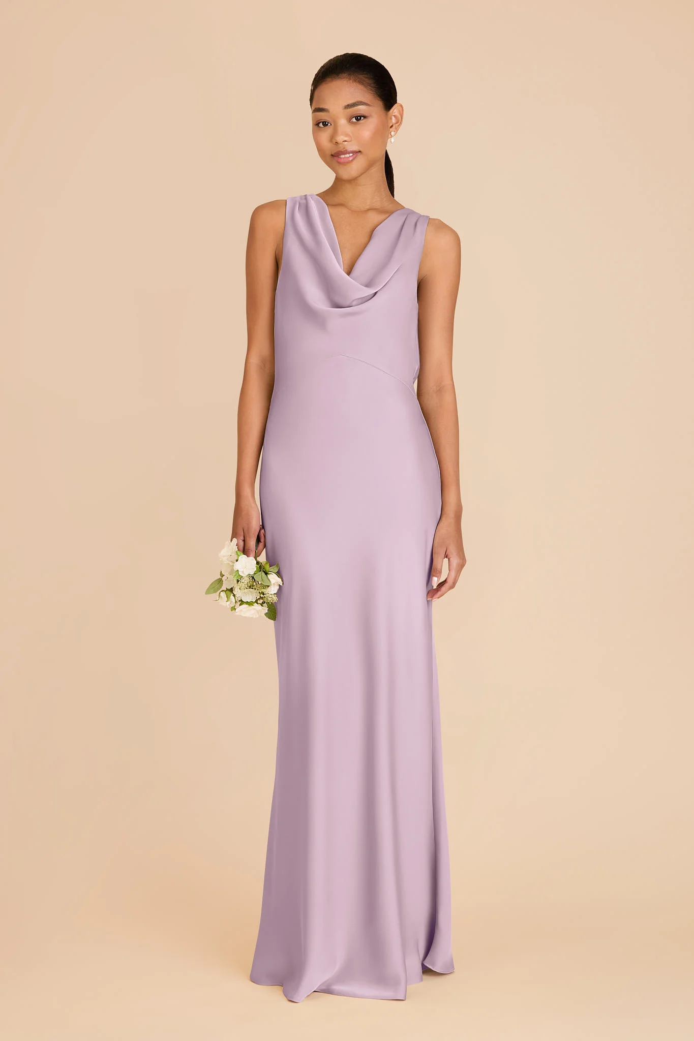 Bonnie Matte Satin Dress - Lavender - Image 3