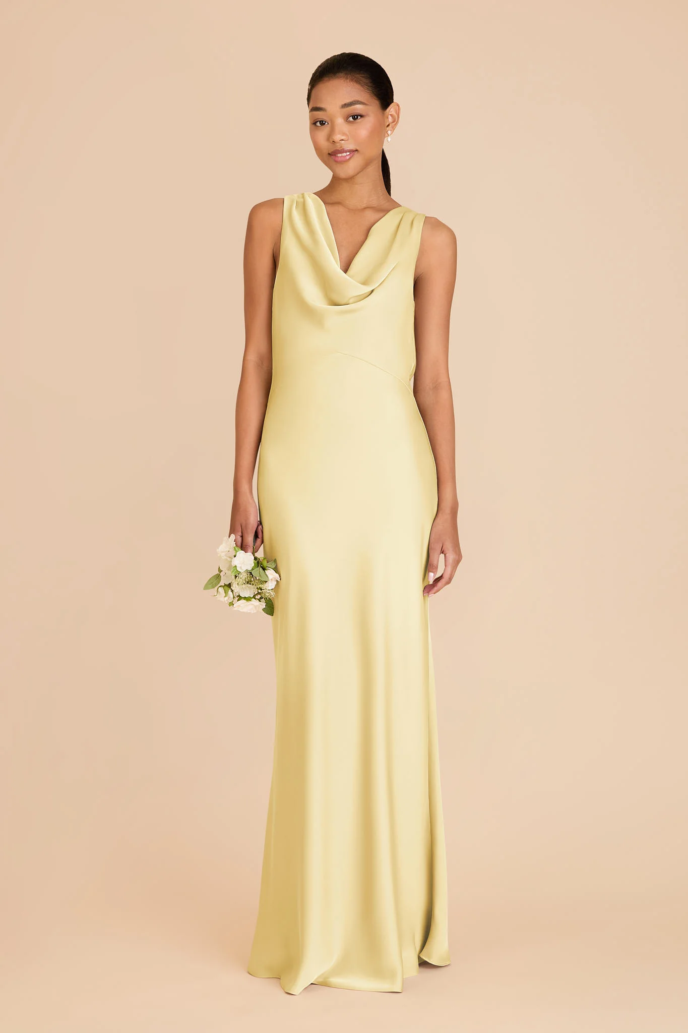 Bonnie Matte Satin Dress - Lemon Sorbet - Image 3
