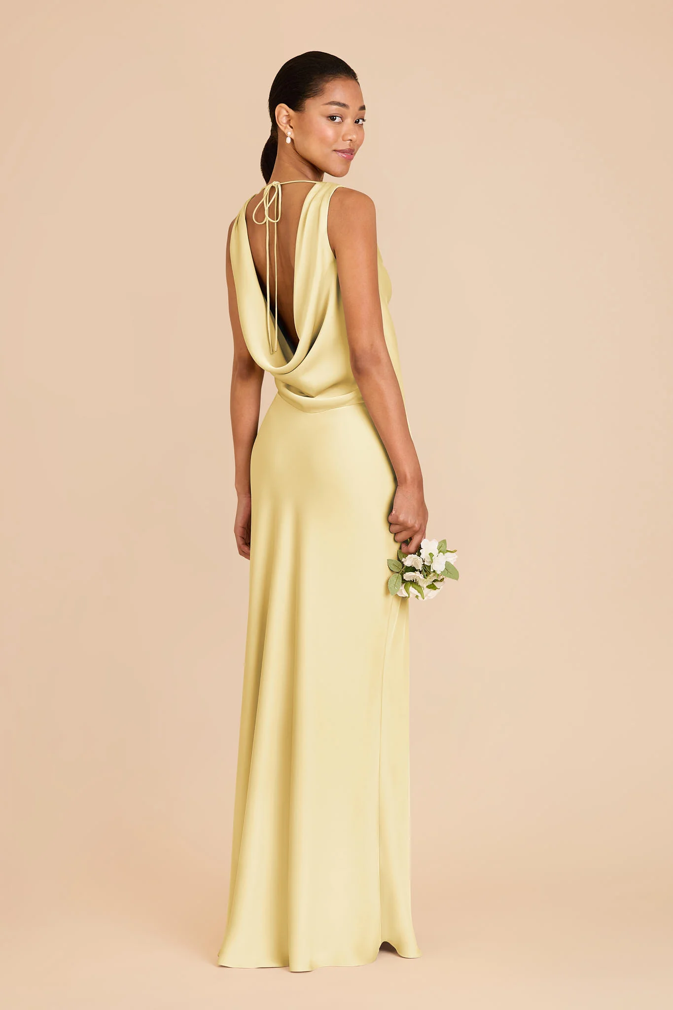 Bonnie Matte Satin Dress - Lemon Sorbet - Image 4