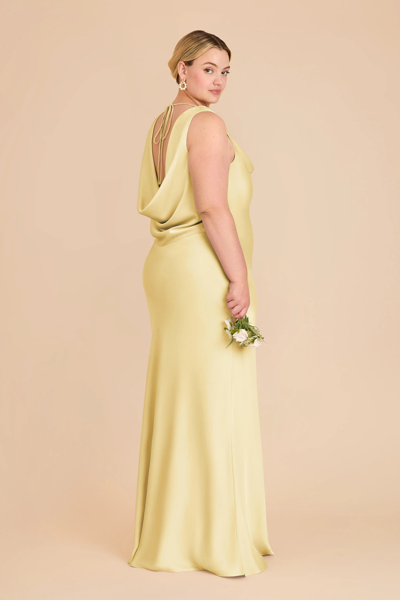 Bonnie Matte Satin Dress - Lemon Sorbet - Image 7