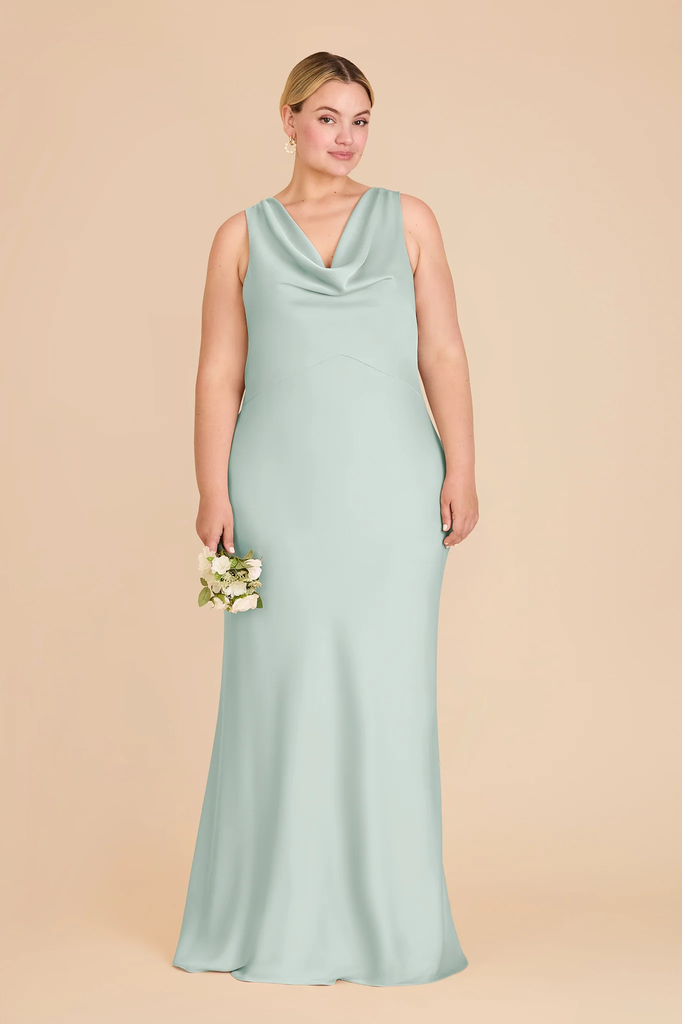 Bonnie Matte Satin Dress - Mint - Image 2