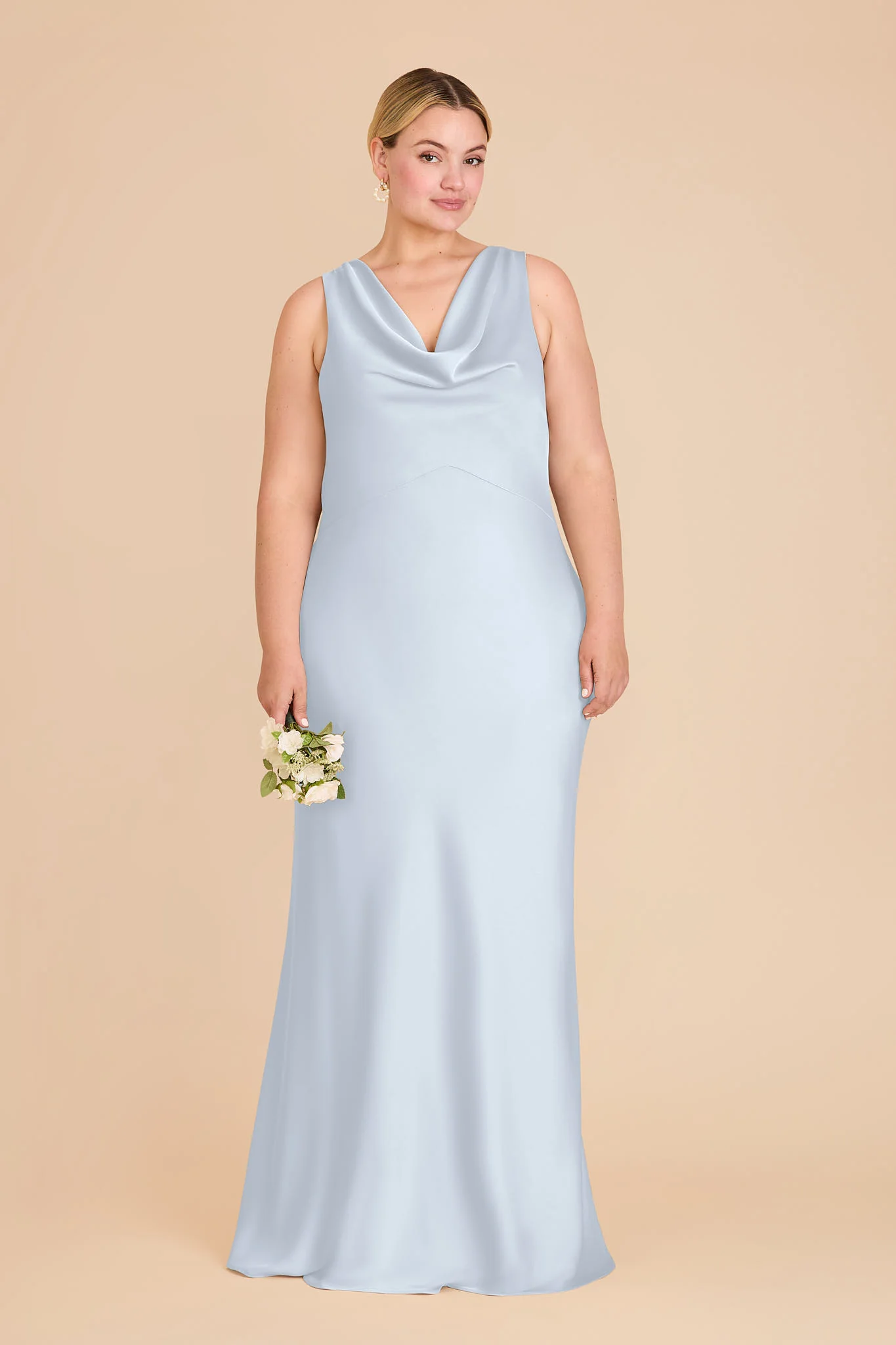 Bonnie Matte Satin Dress - Mist Blue - Image 2