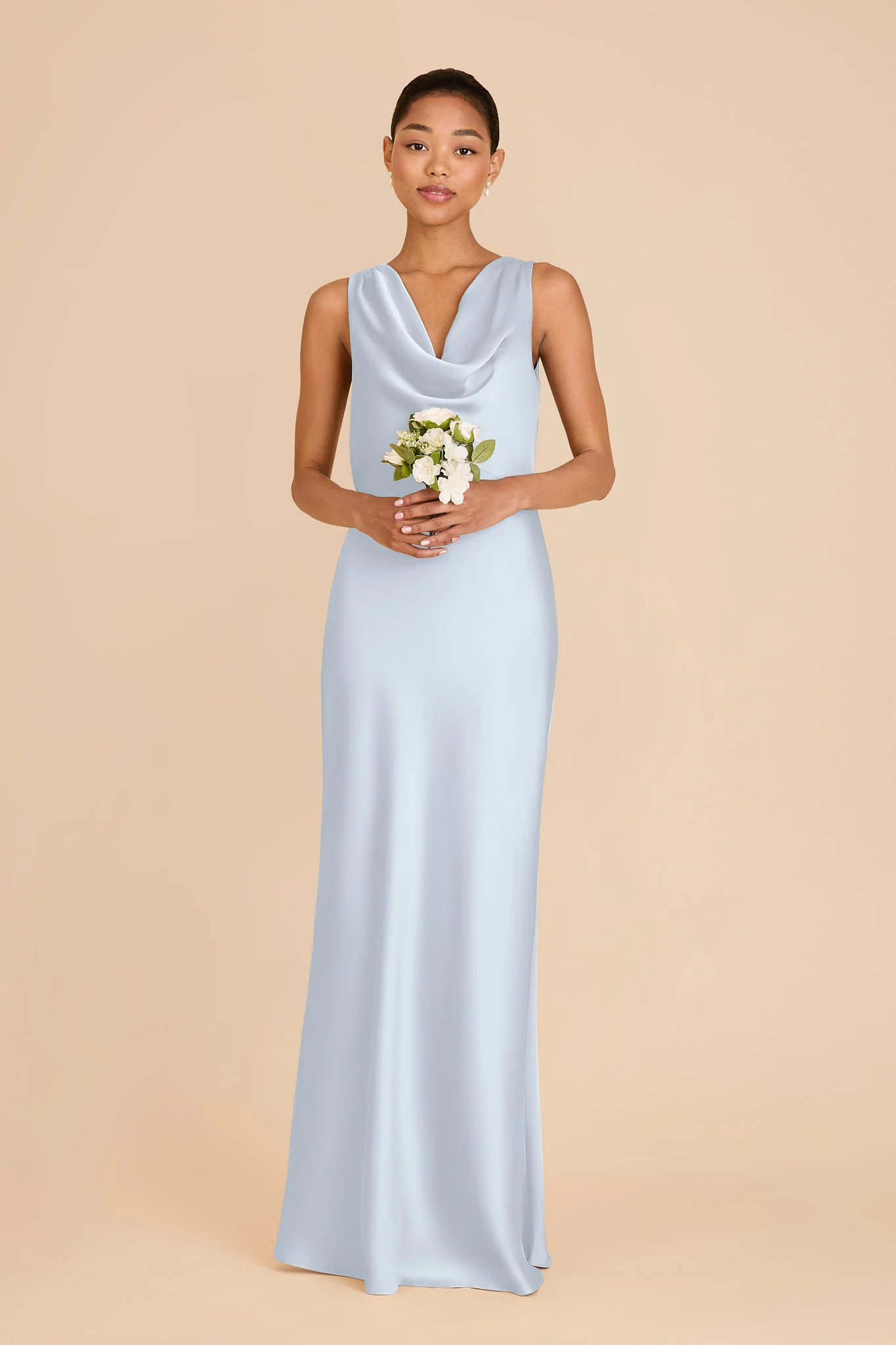 Bonnie Matte Satin Dress - Mist Blue - Image 3