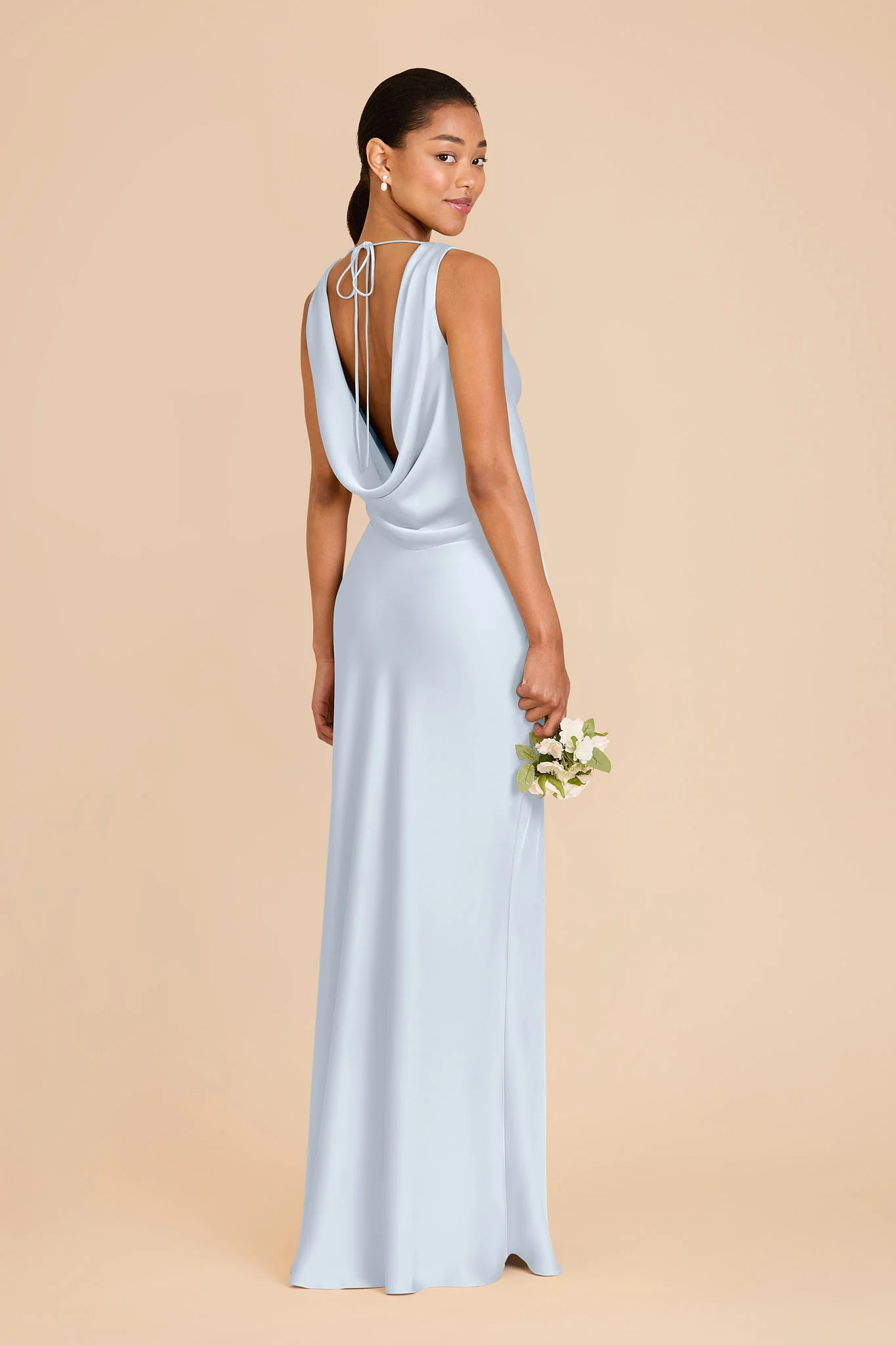 Bonnie Matte Satin Dress - Mist Blue - Image 4
