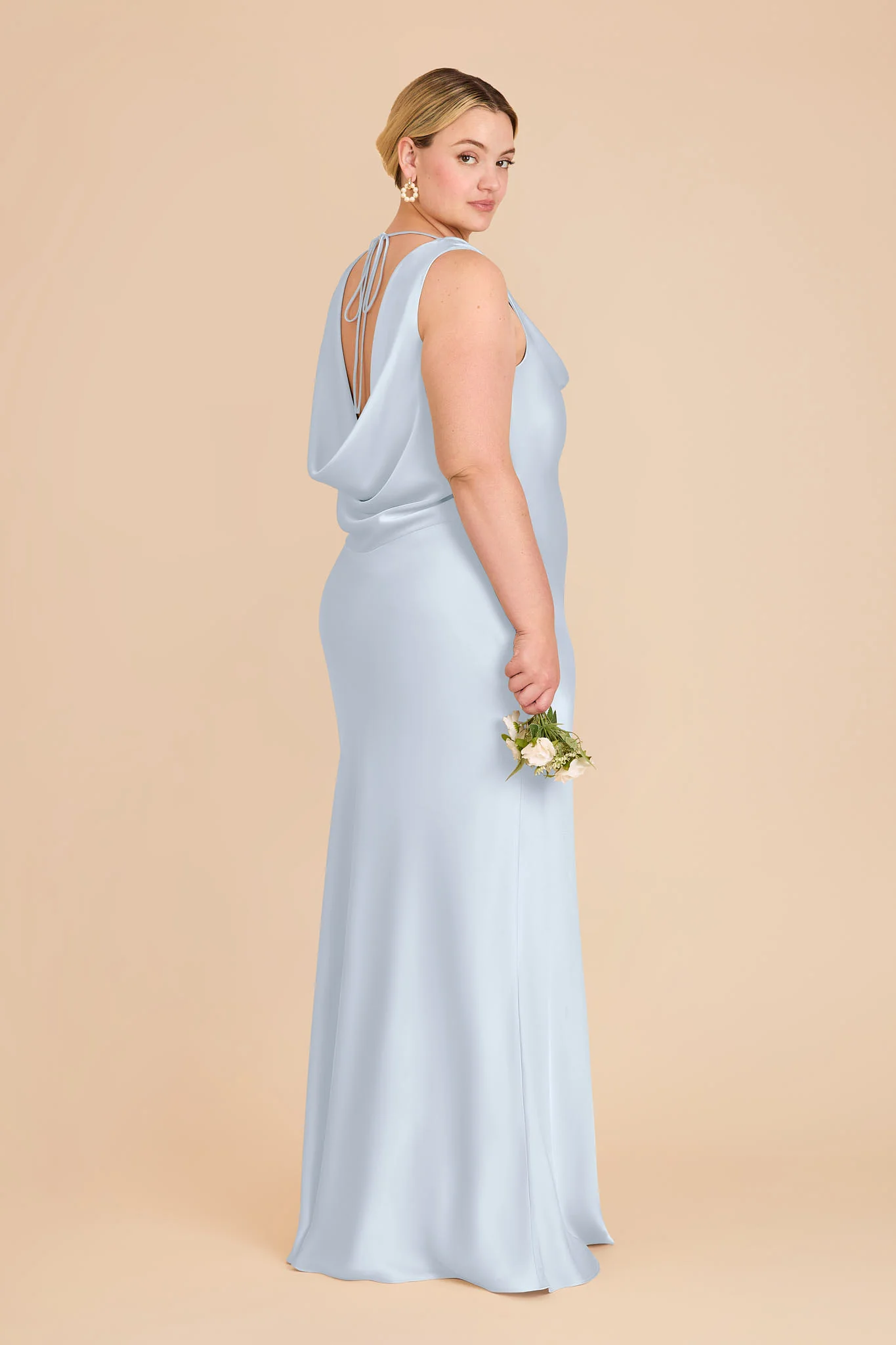 Bonnie Matte Satin Dress - Mist Blue - Image 7
