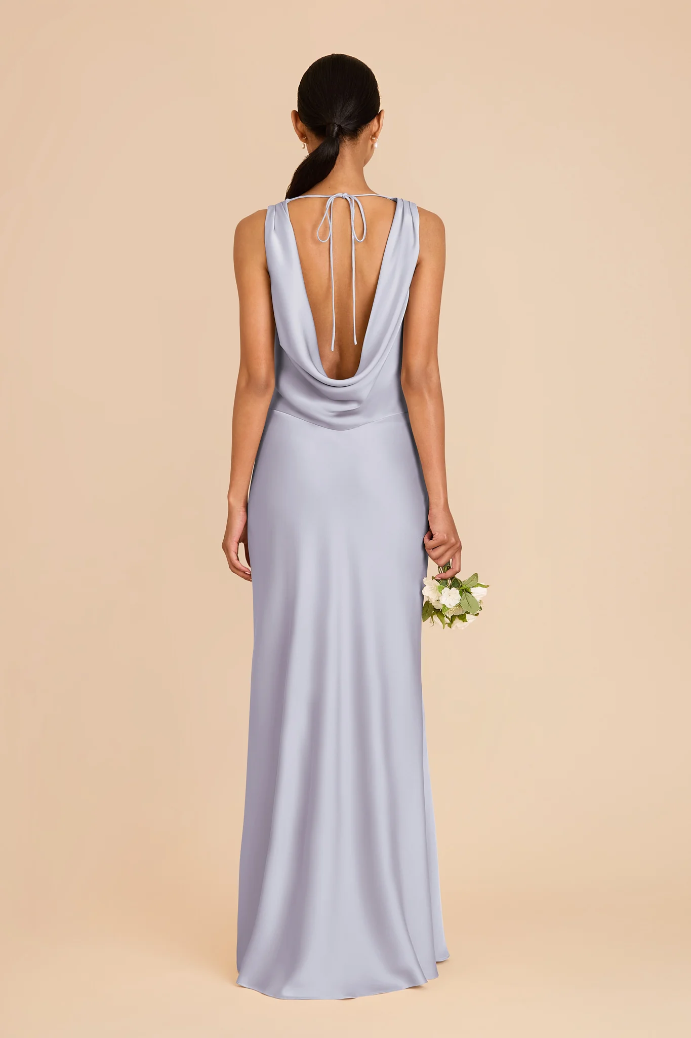 Bonnie Matte Satin Dress - Periwinkle Blue - Image 5