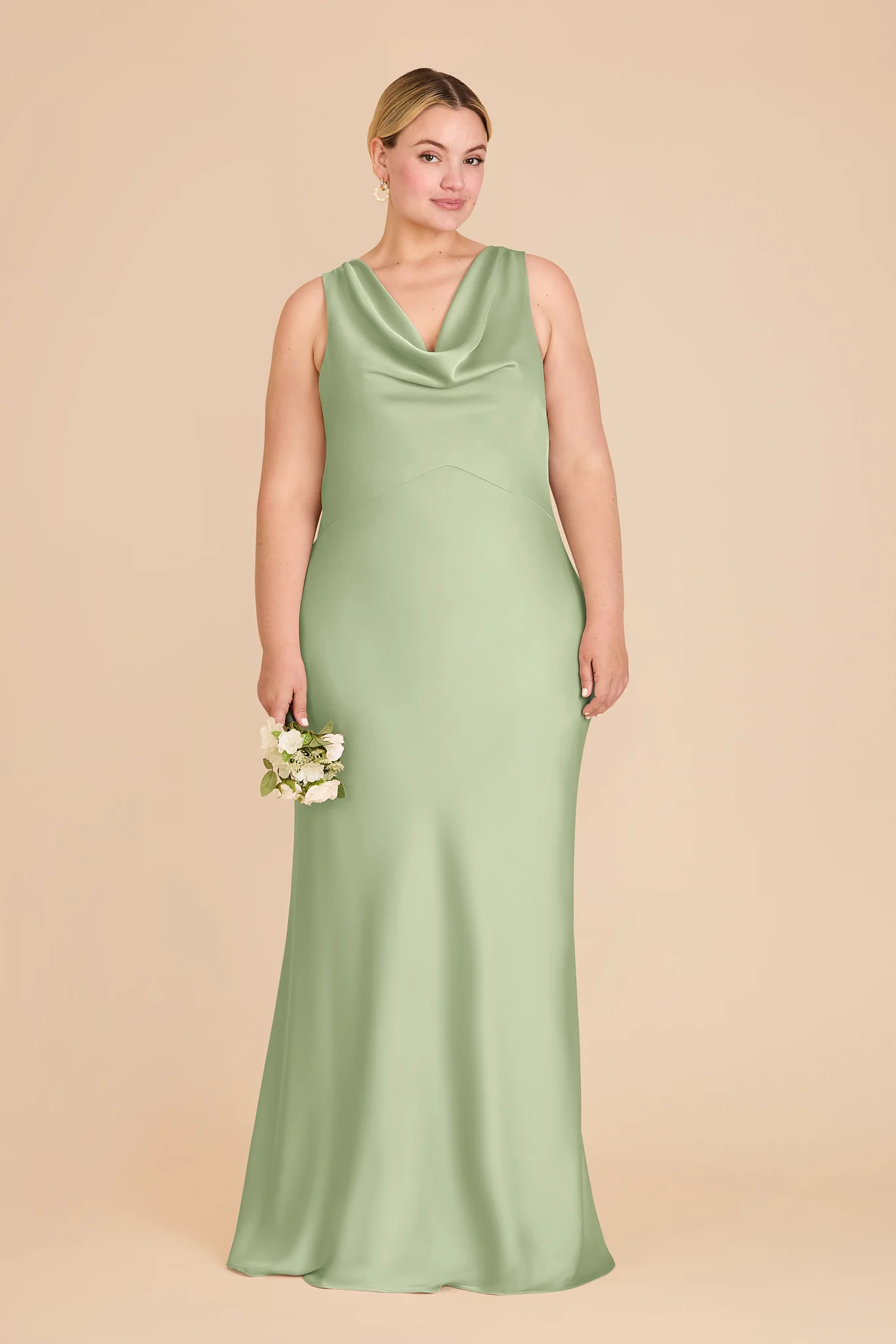 Bonnie Matte Satin Dress - Pistachio - Image 10