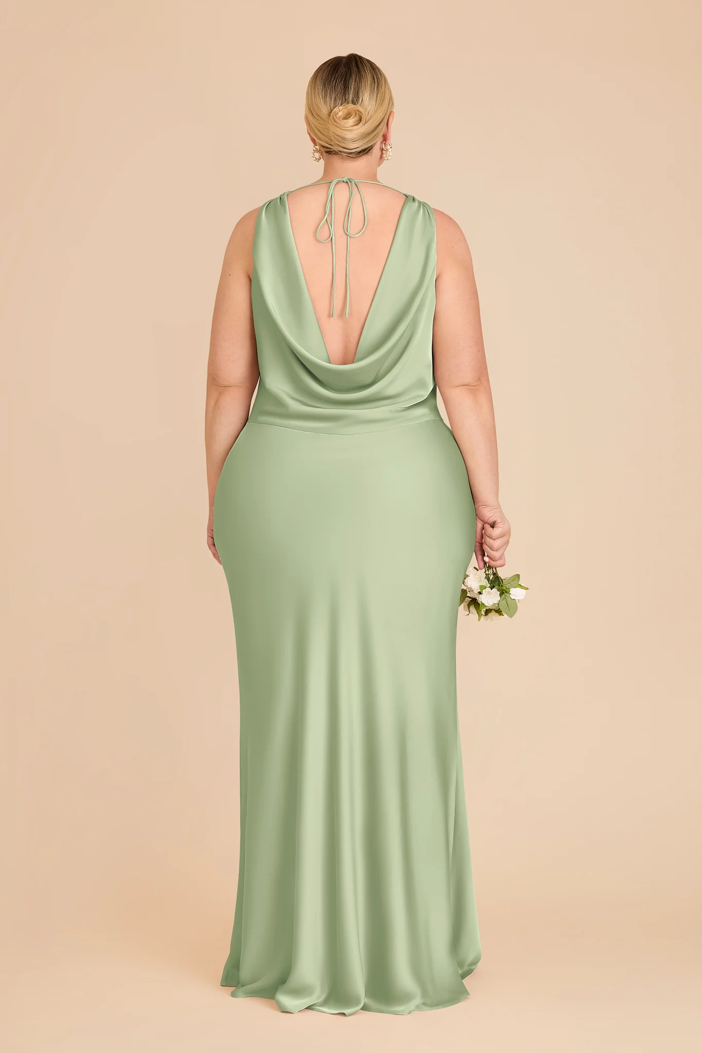 Bonnie Matte Satin Dress - Pistachio - Image 12