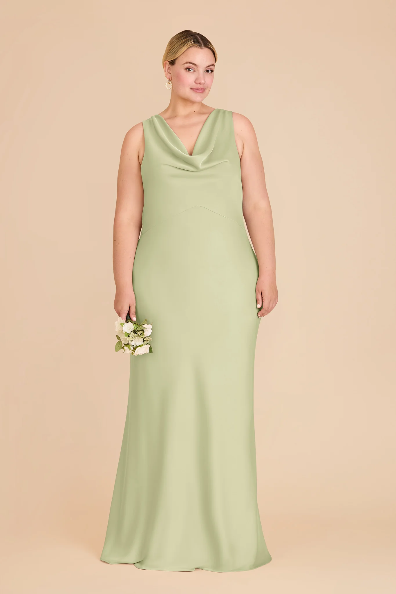 Bonnie Matte Satin Dress - Pistachio - Image 2