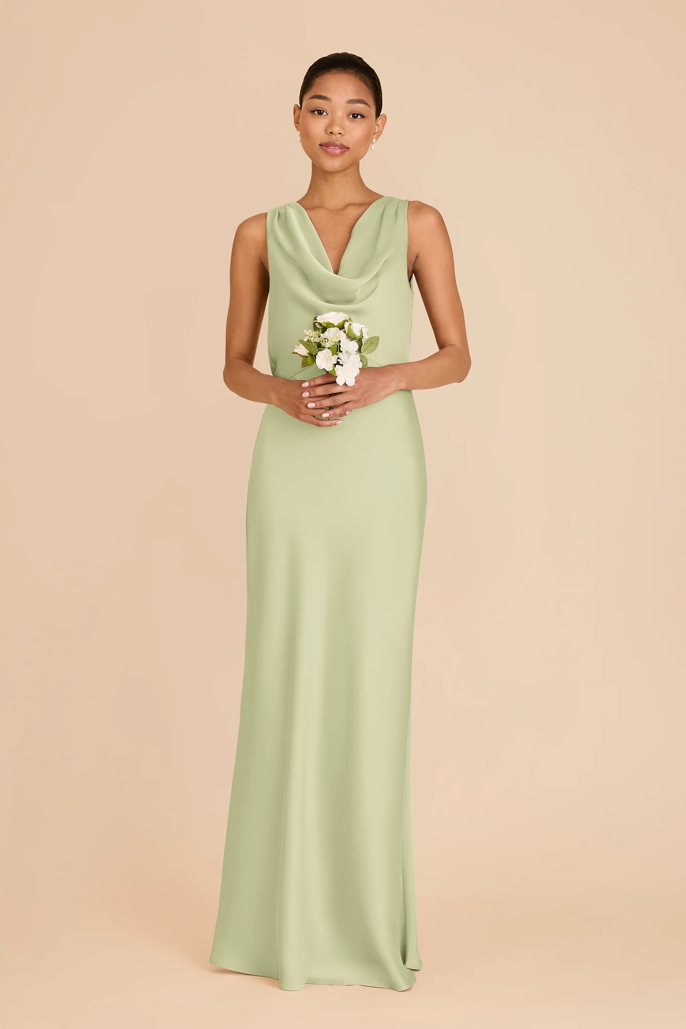 Bonnie Matte Satin Dress - Pistachio - Image 4