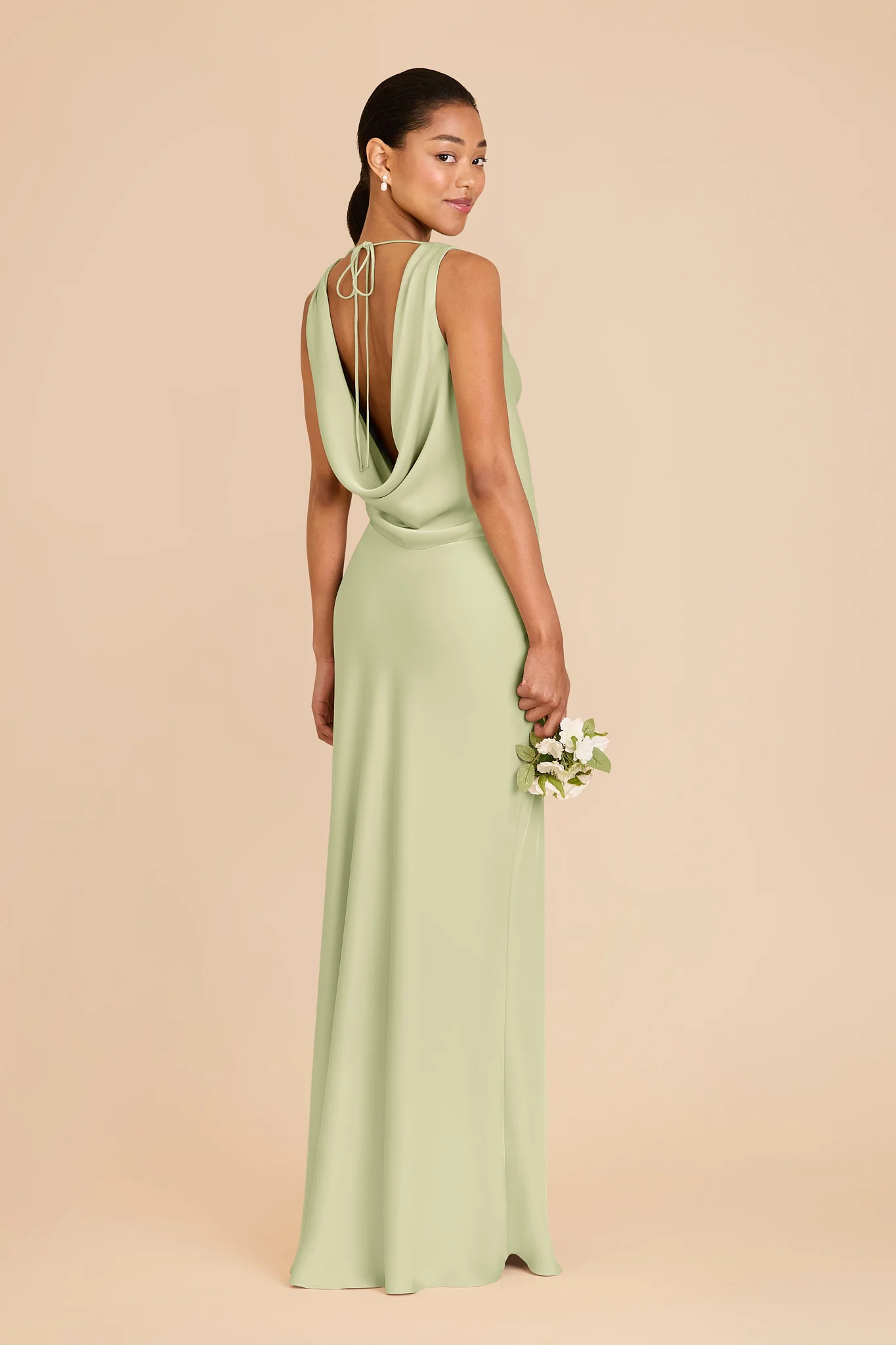 Bonnie Matte Satin Dress - Pistachio - Image 7