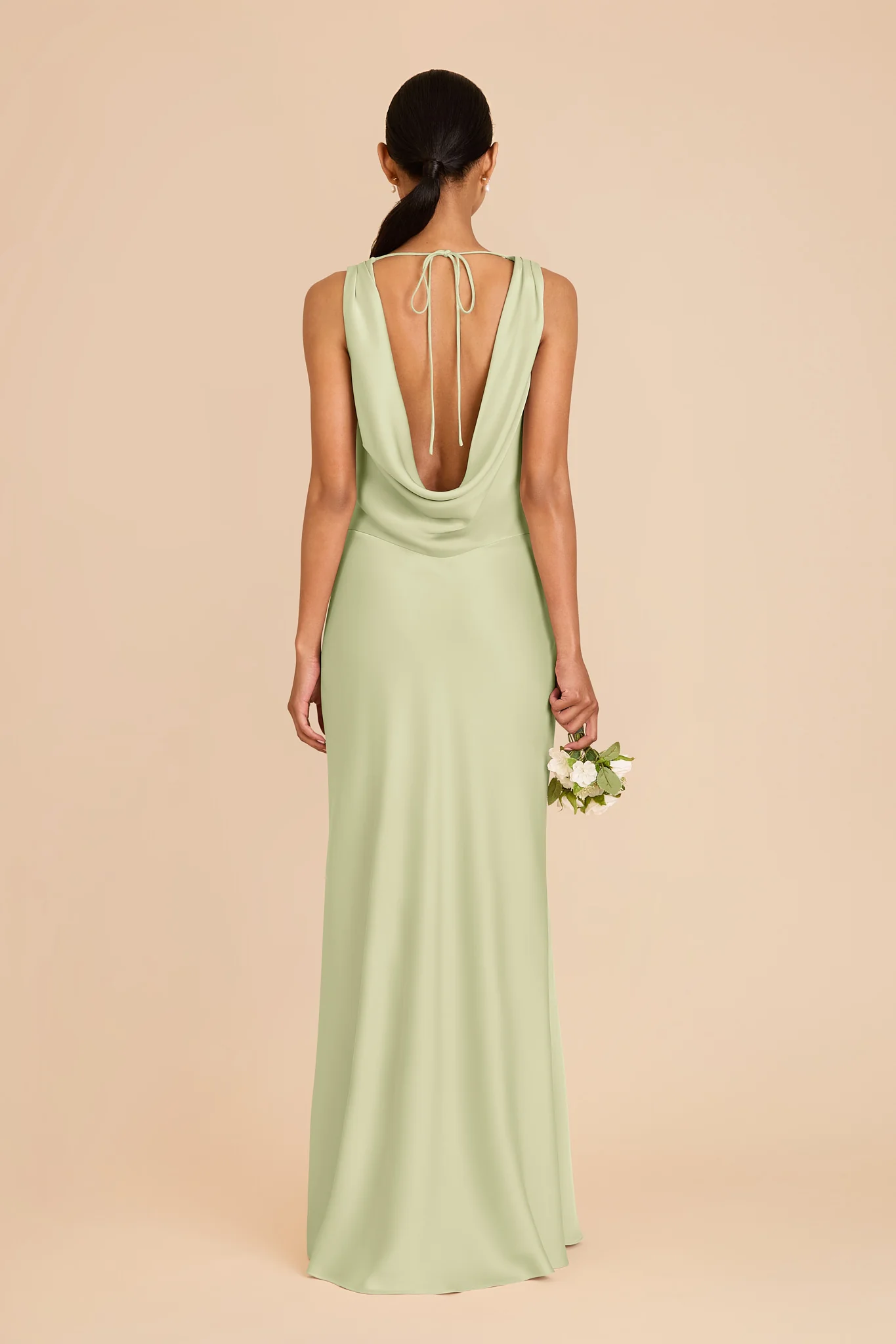 Bonnie Matte Satin Dress - Pistachio - Image 9