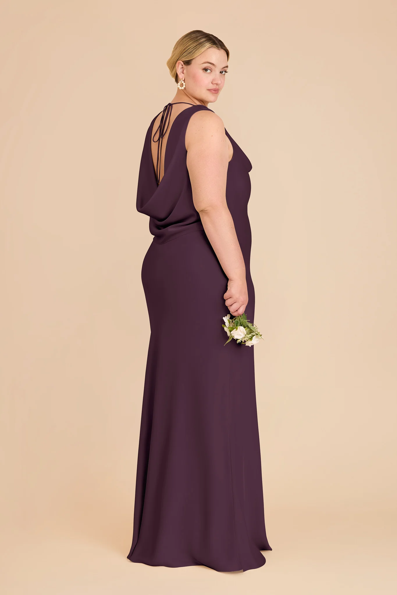 Bonnie Matte Satin Dress - Plum - Image 6