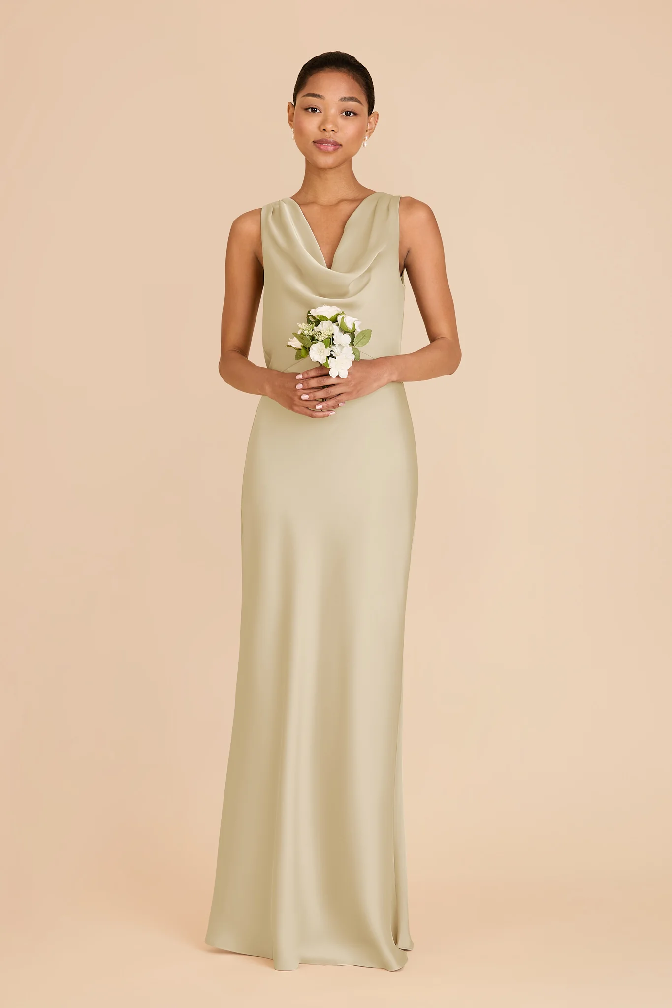 Bonnie Matte Satin Dress - Prosecco - Image 3