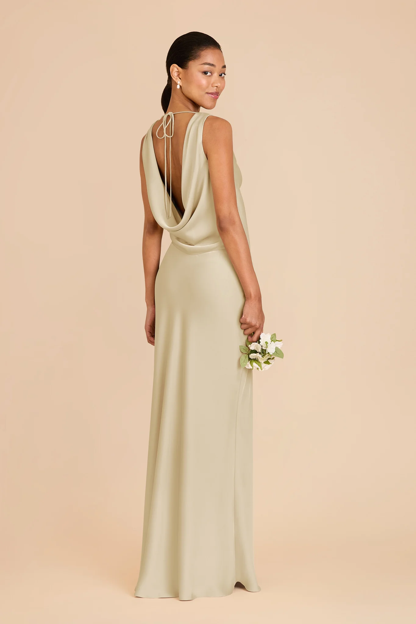 Bonnie Matte Satin Dress - Prosecco - Image 4