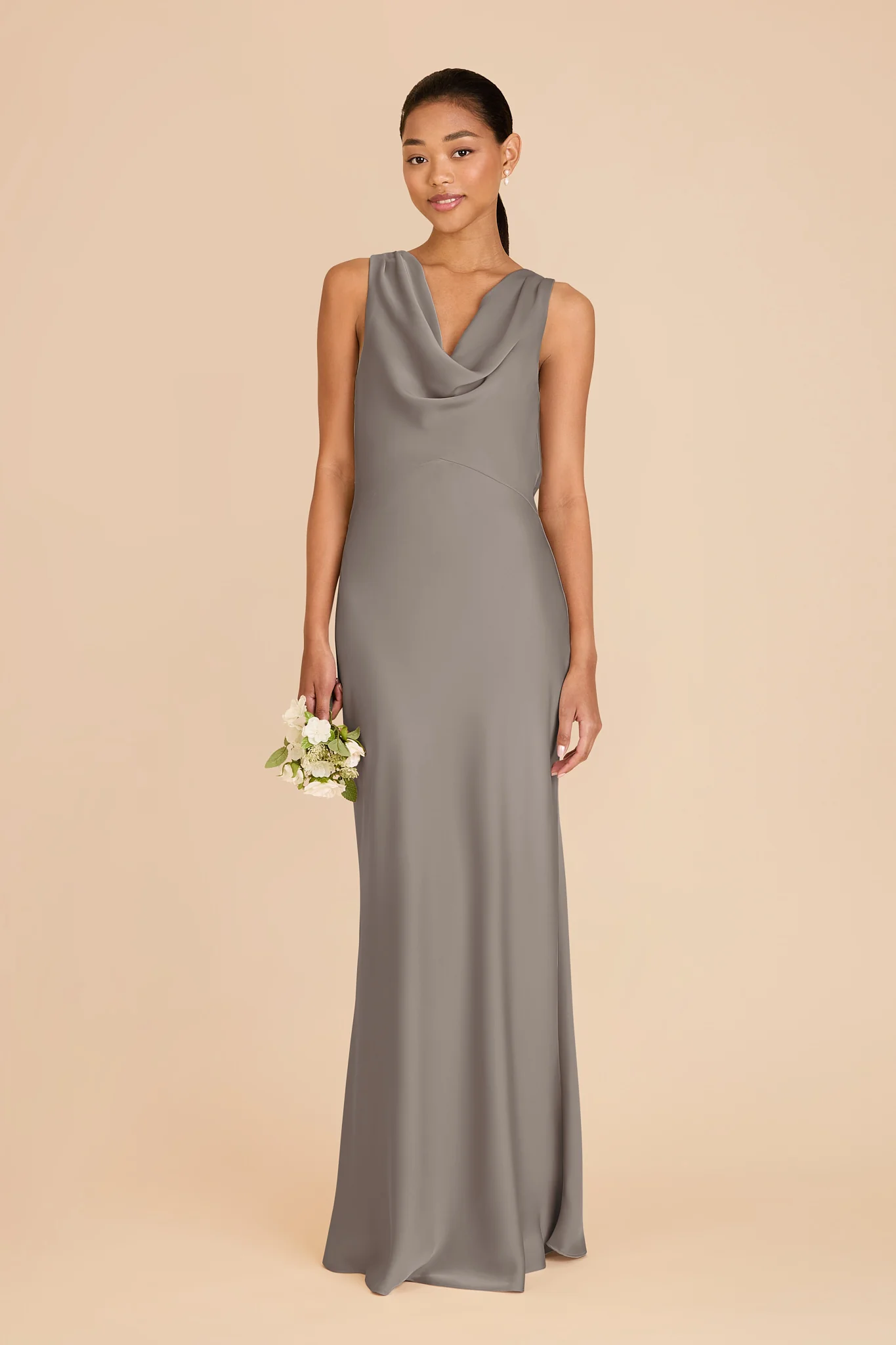 Bonnie Matte Satin Dress - Quartz - Image 3