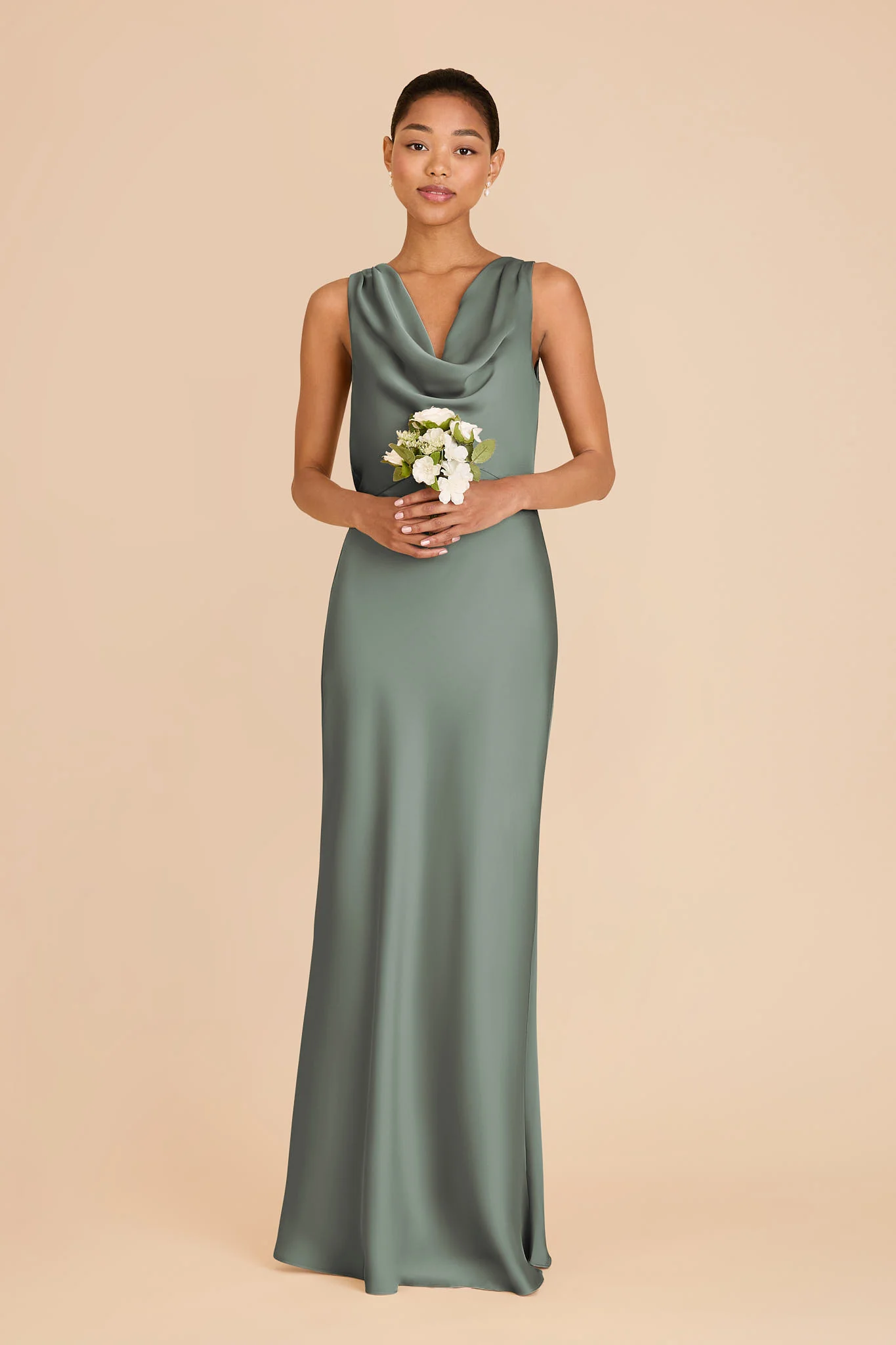 Bonnie Matte Satin Dress - Sea Glass - Image 3