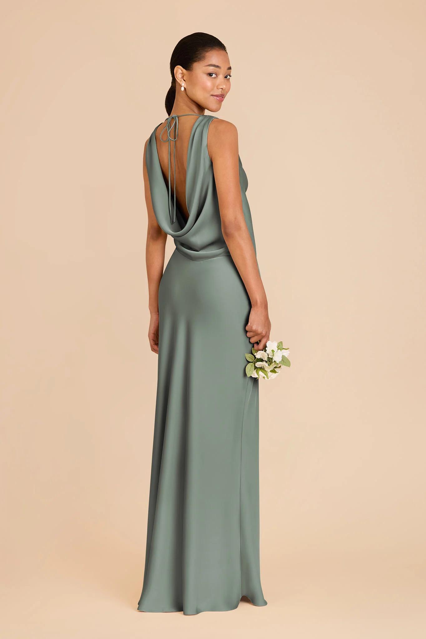Bonnie Matte Satin Dress - Sea Glass - Image 4