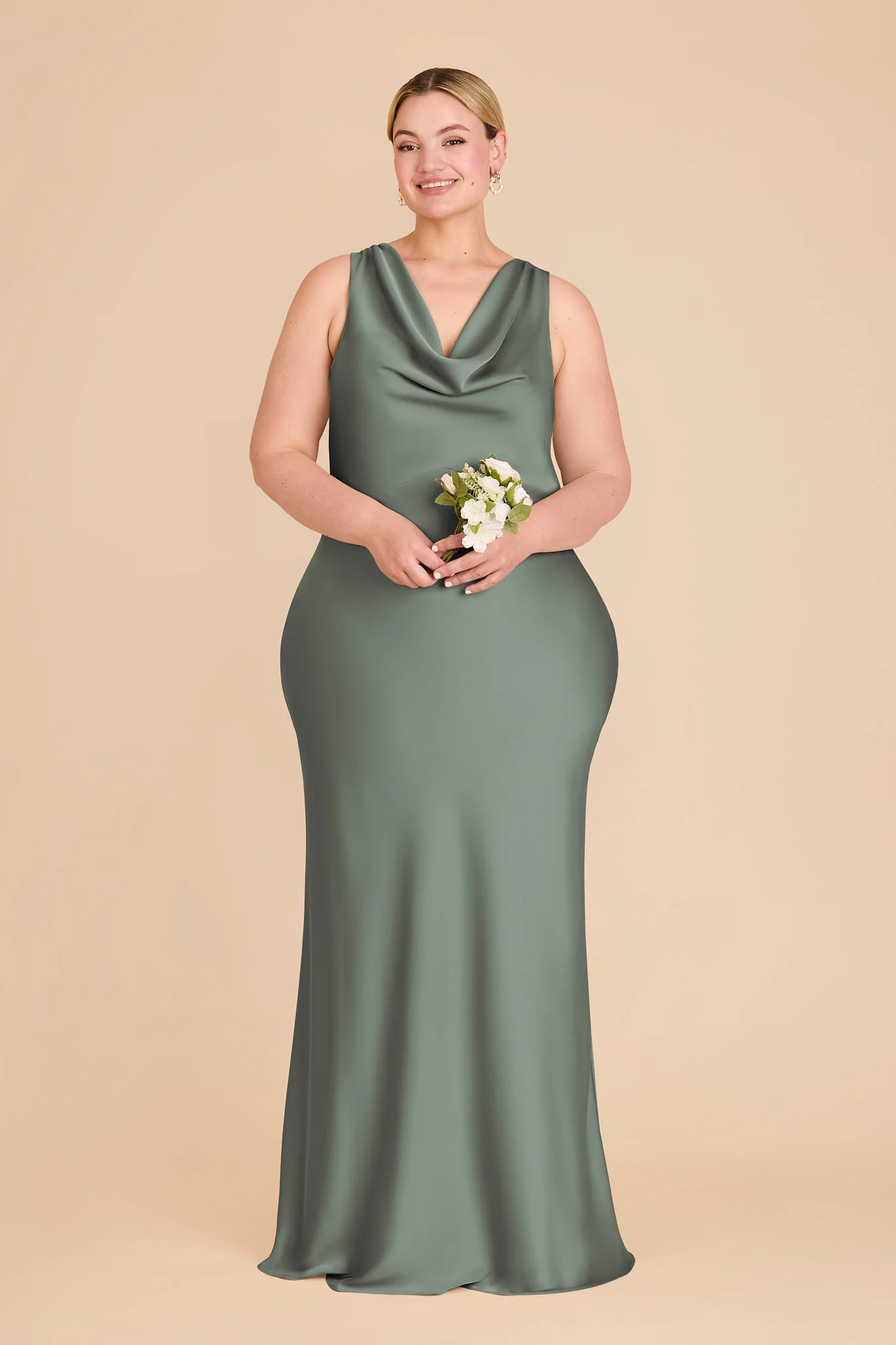 Bonnie Matte Satin Dress - Sea Glass - Image 6