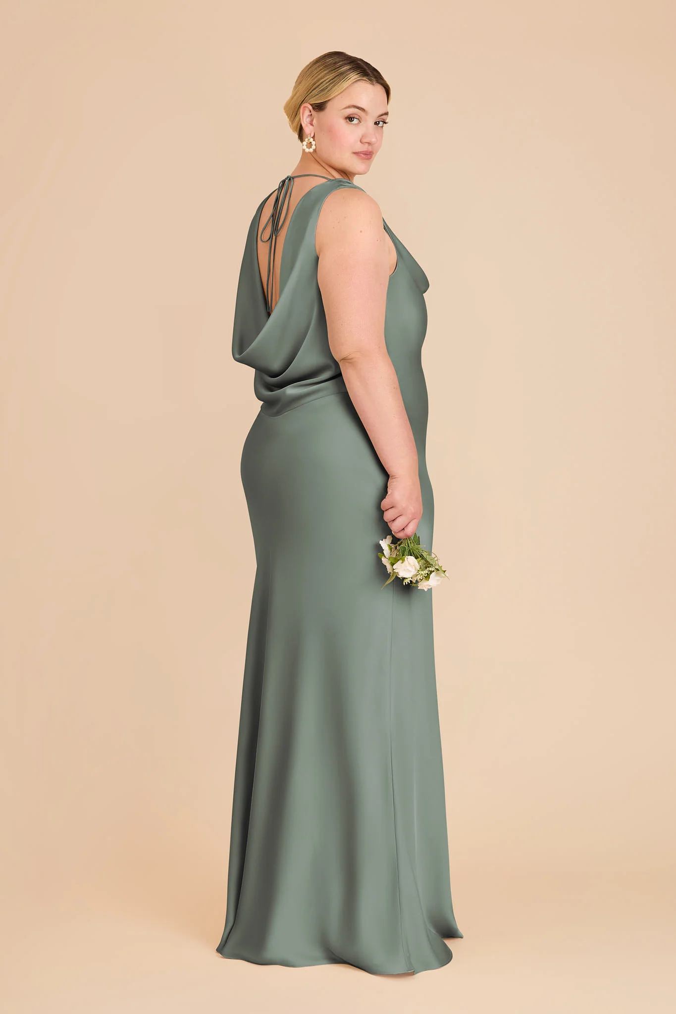 Bonnie Matte Satin Dress - Sea Glass - Image 7