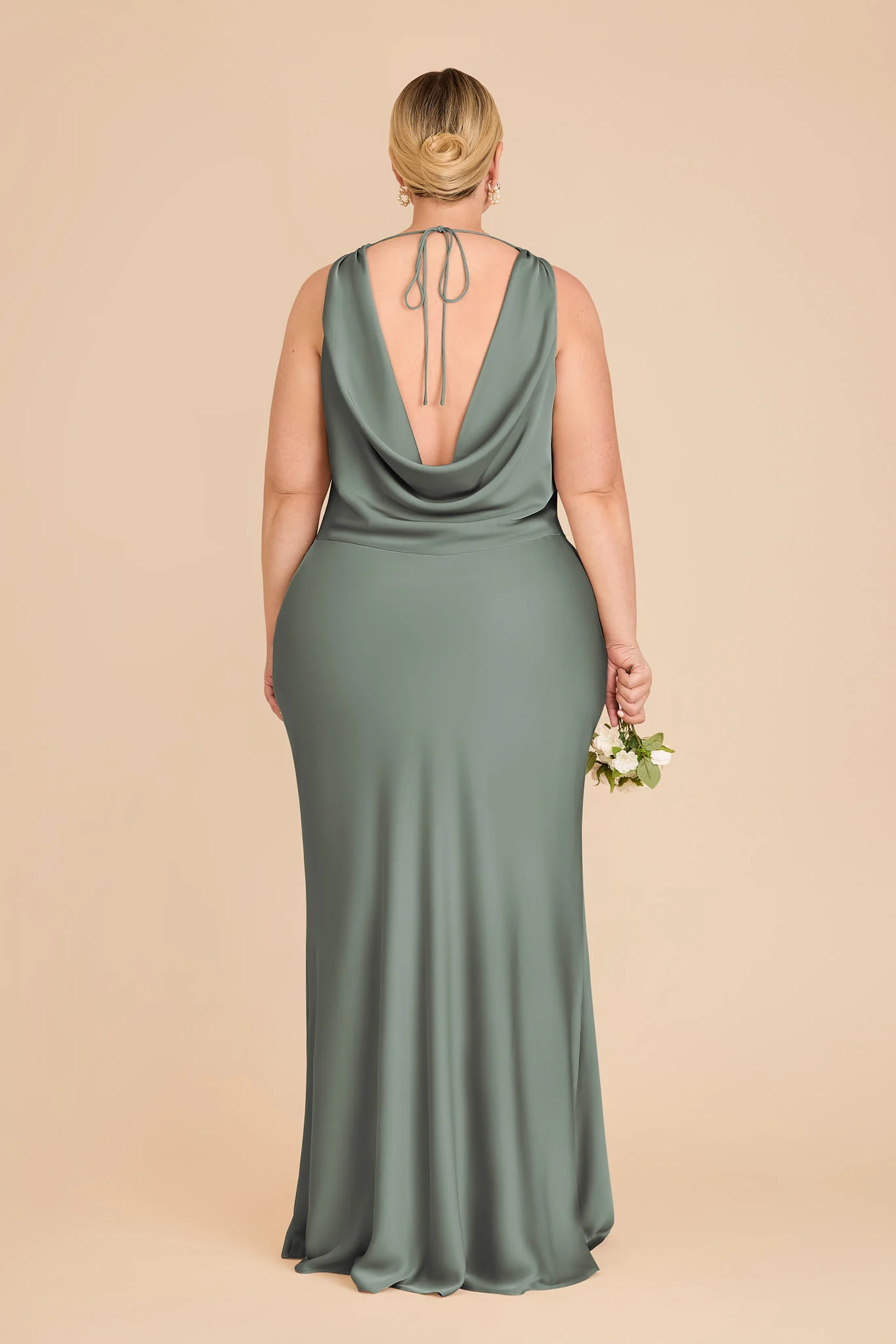 Bonnie Matte Satin Dress - Sea Glass - Image 8