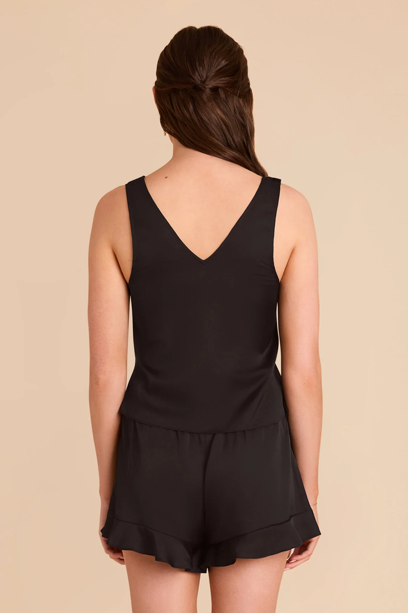 Sutton Matte Satin Pajama Set - Black - Image 6