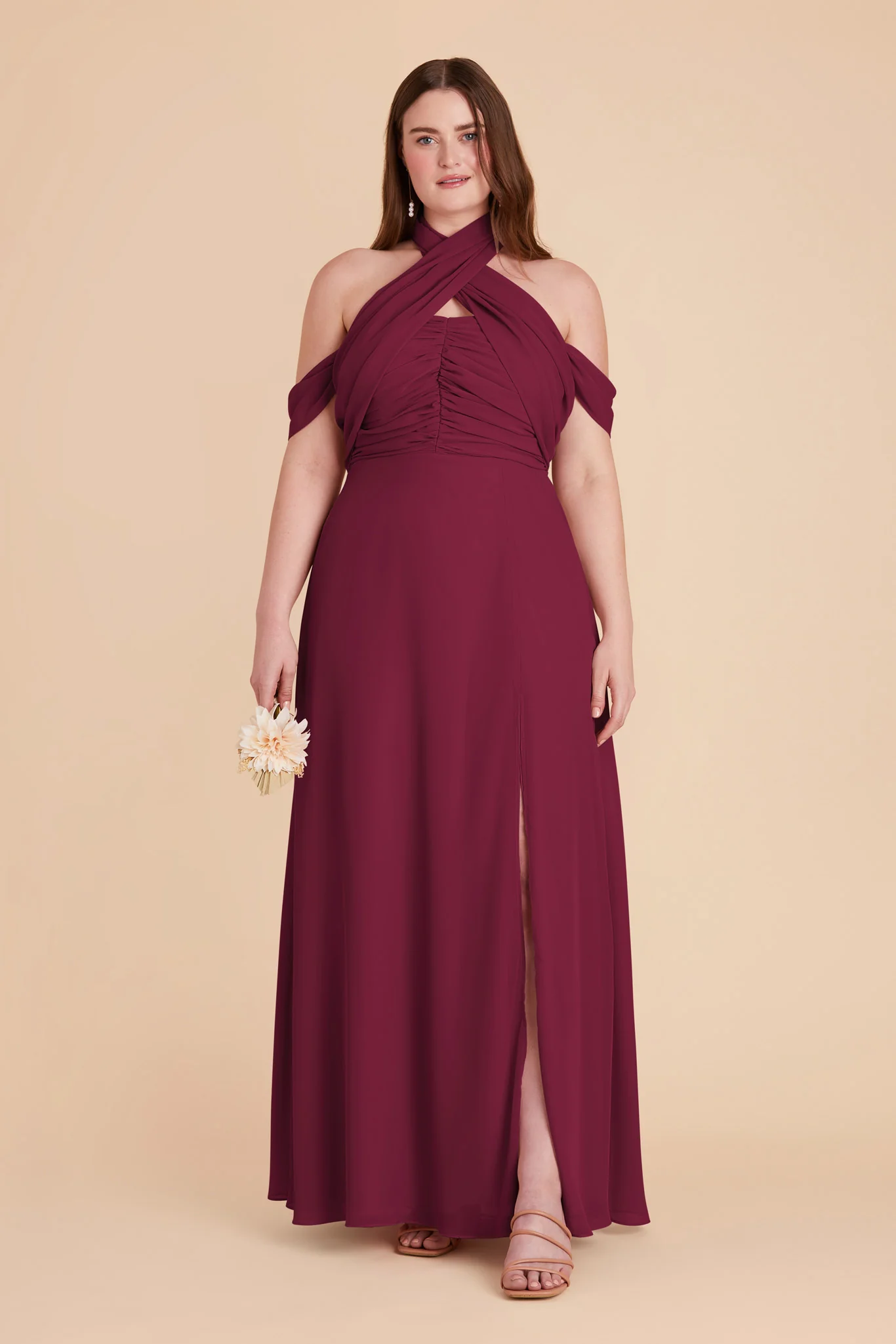 Cara Chiffon Dress - Berry - Image 10