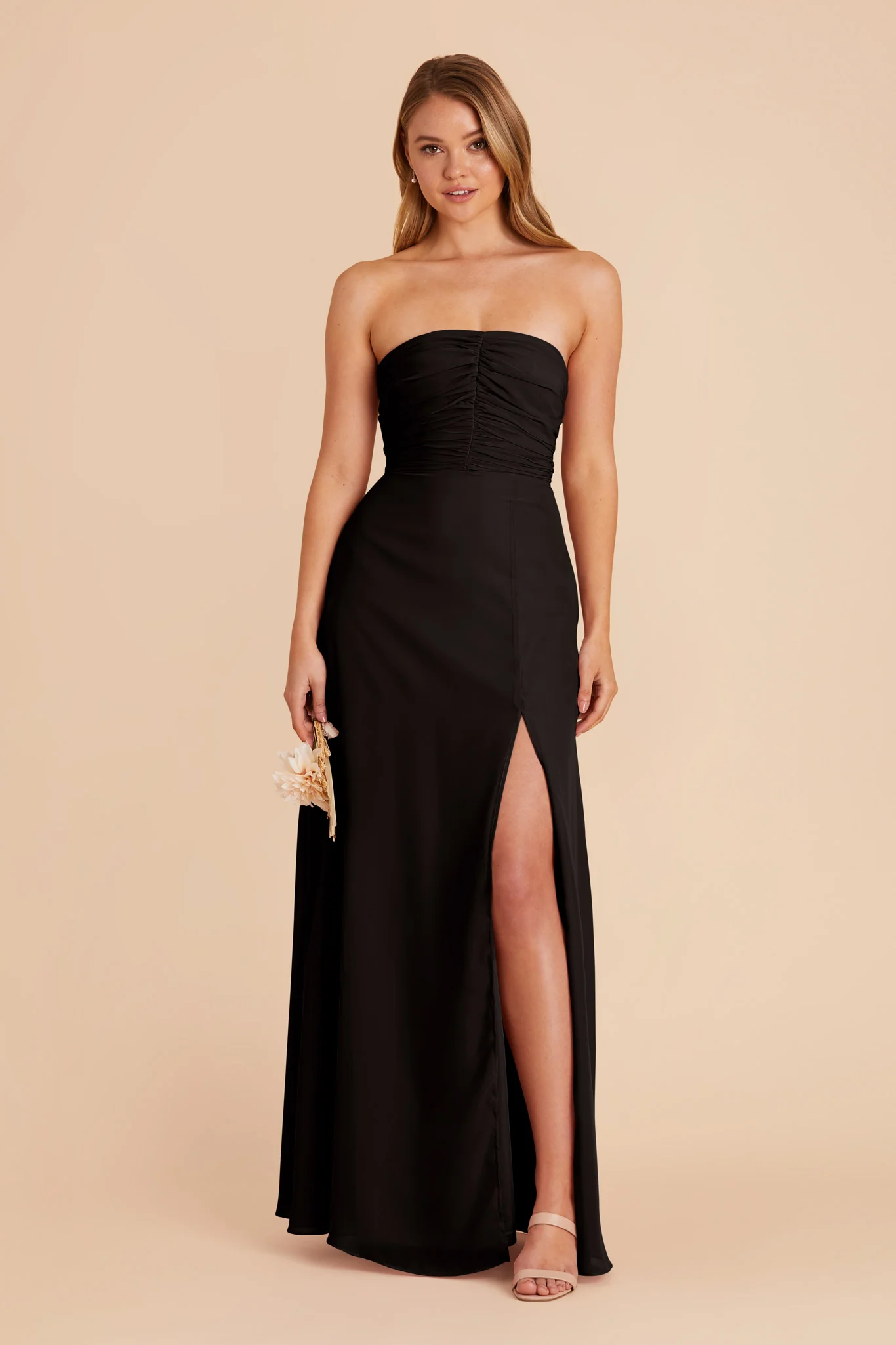 Cara Chiffon Dress - Black - Image 4