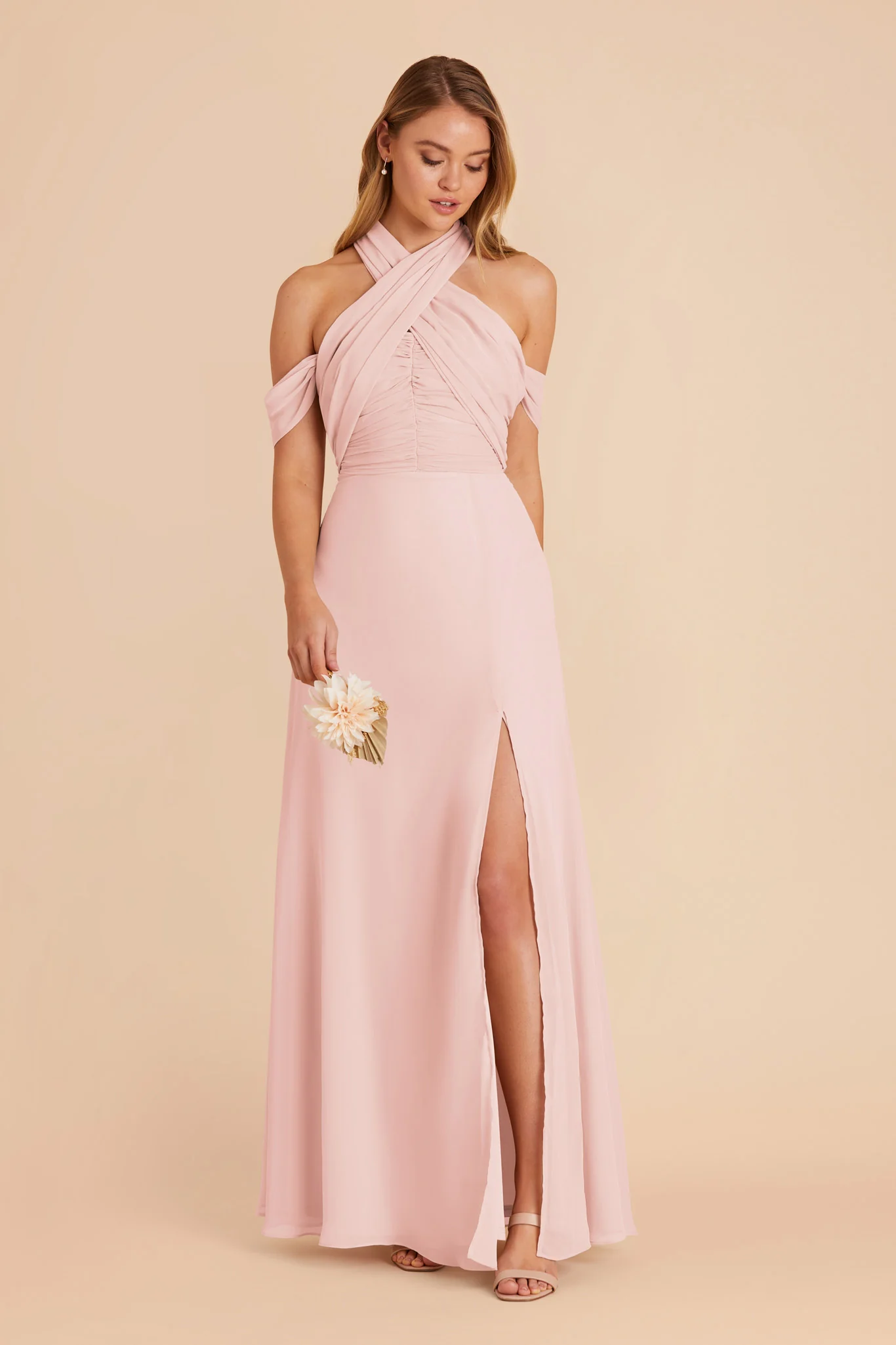 Cara Chiffon Dress - Blush Pink - Image 5