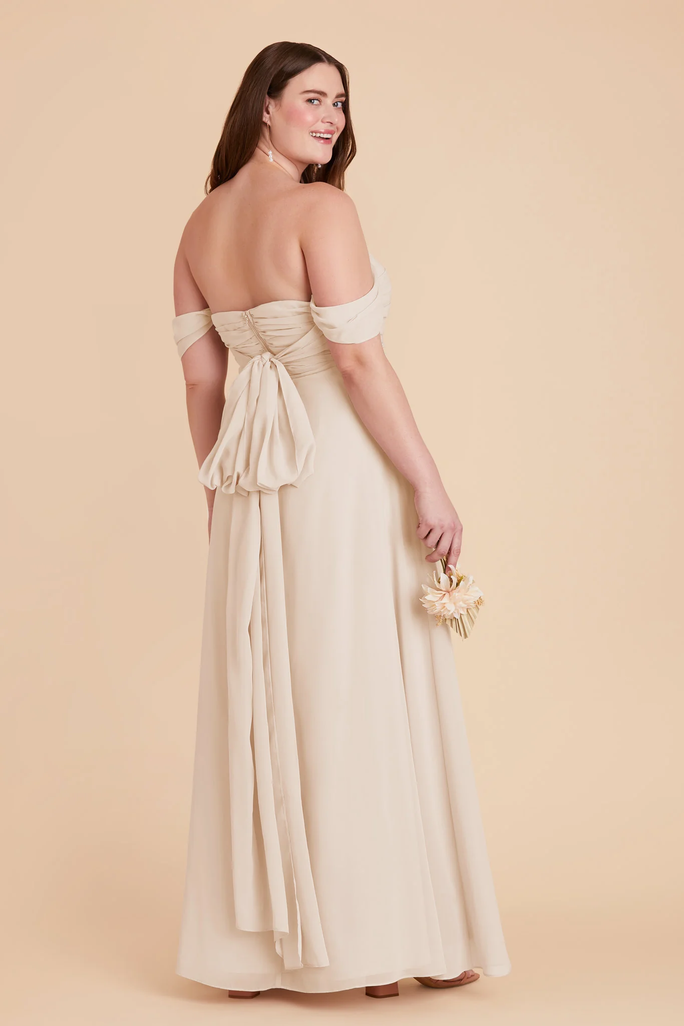 Cara Chiffon Dress - Champagne - Image 12